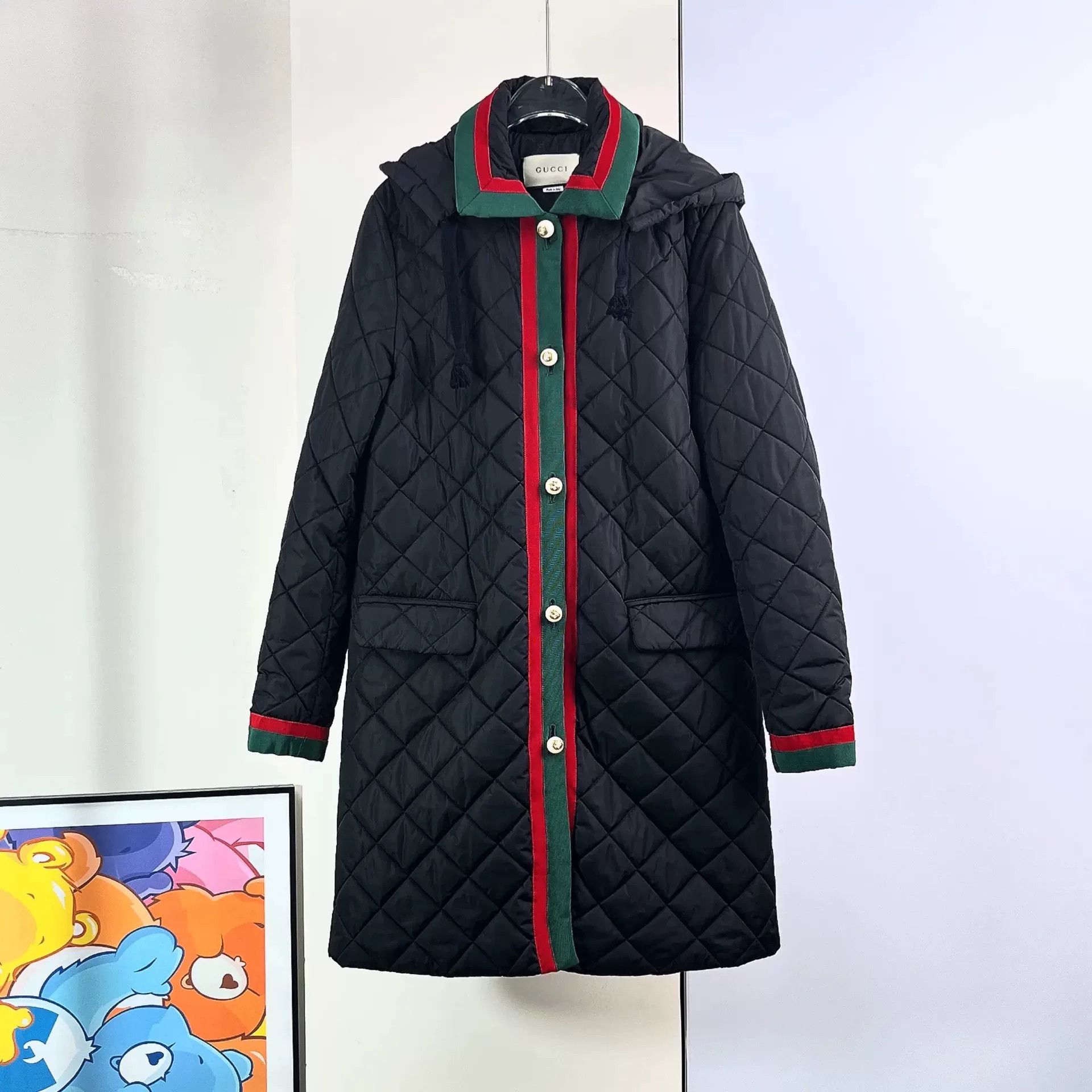 Gucci Gucci Black Mid-Length Hooded Coat Size M / US 6-8 / IT 42-44 - 2 Thumbnail