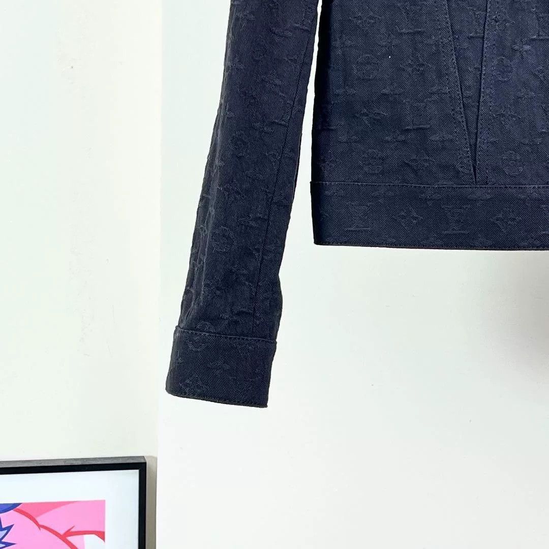 Louis Vuitton Louis Vuitton Black Denim Jacket W/ Shearling Collar Size XS / US 0-2 / IT 36-38 - 4 Thumbnail