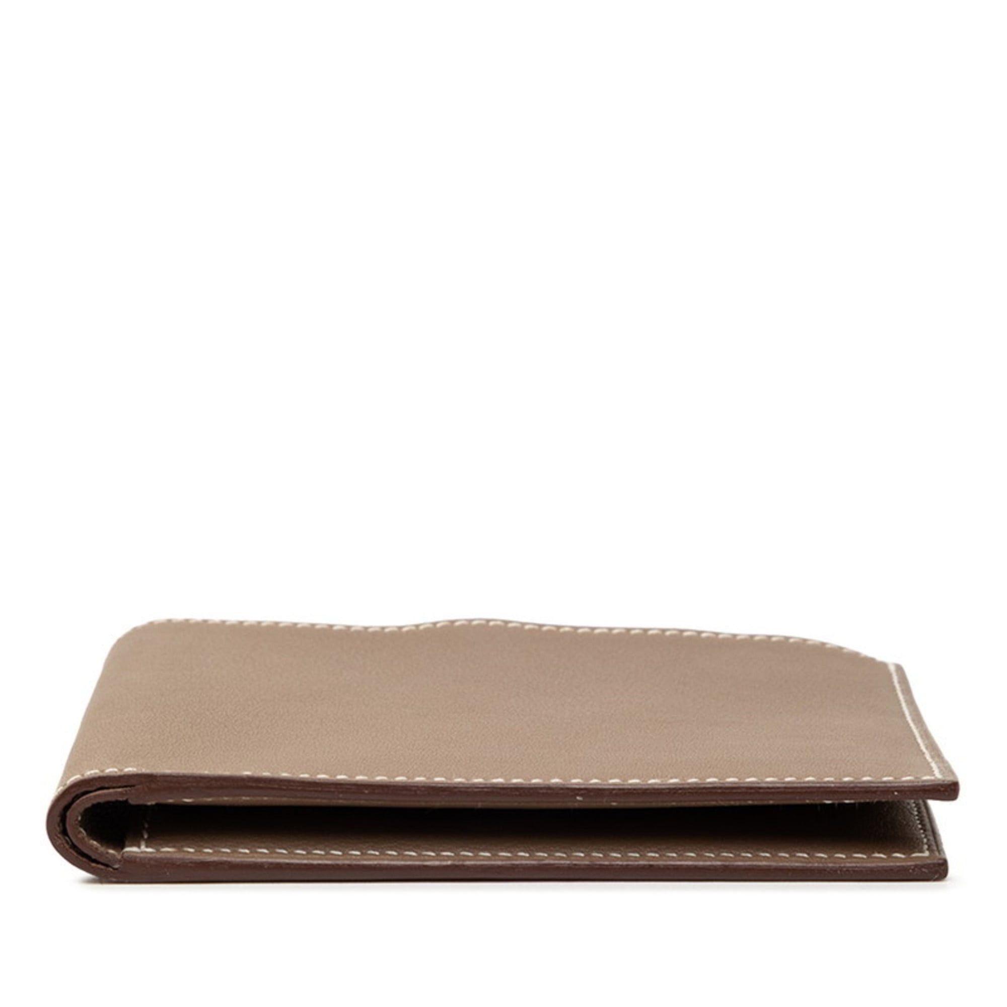 Hermes Hermes Hermès Citizen Twill Bifold Wallet in Etoupe Swift Leather for Women Size ONE SIZE - 3 Thumbnail