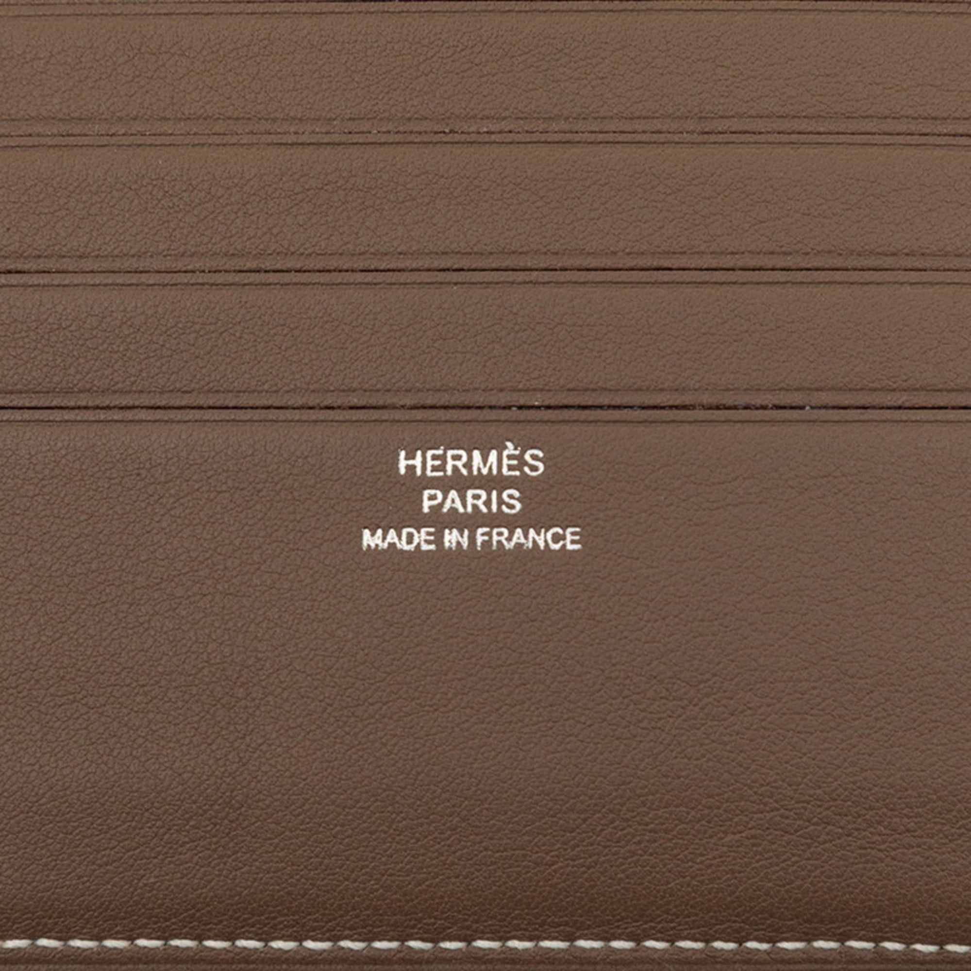 Hermes Hermes Hermès Citizen Twill Bifold Wallet in Etoupe Swift Leather for Women Size ONE SIZE - 6 Thumbnail