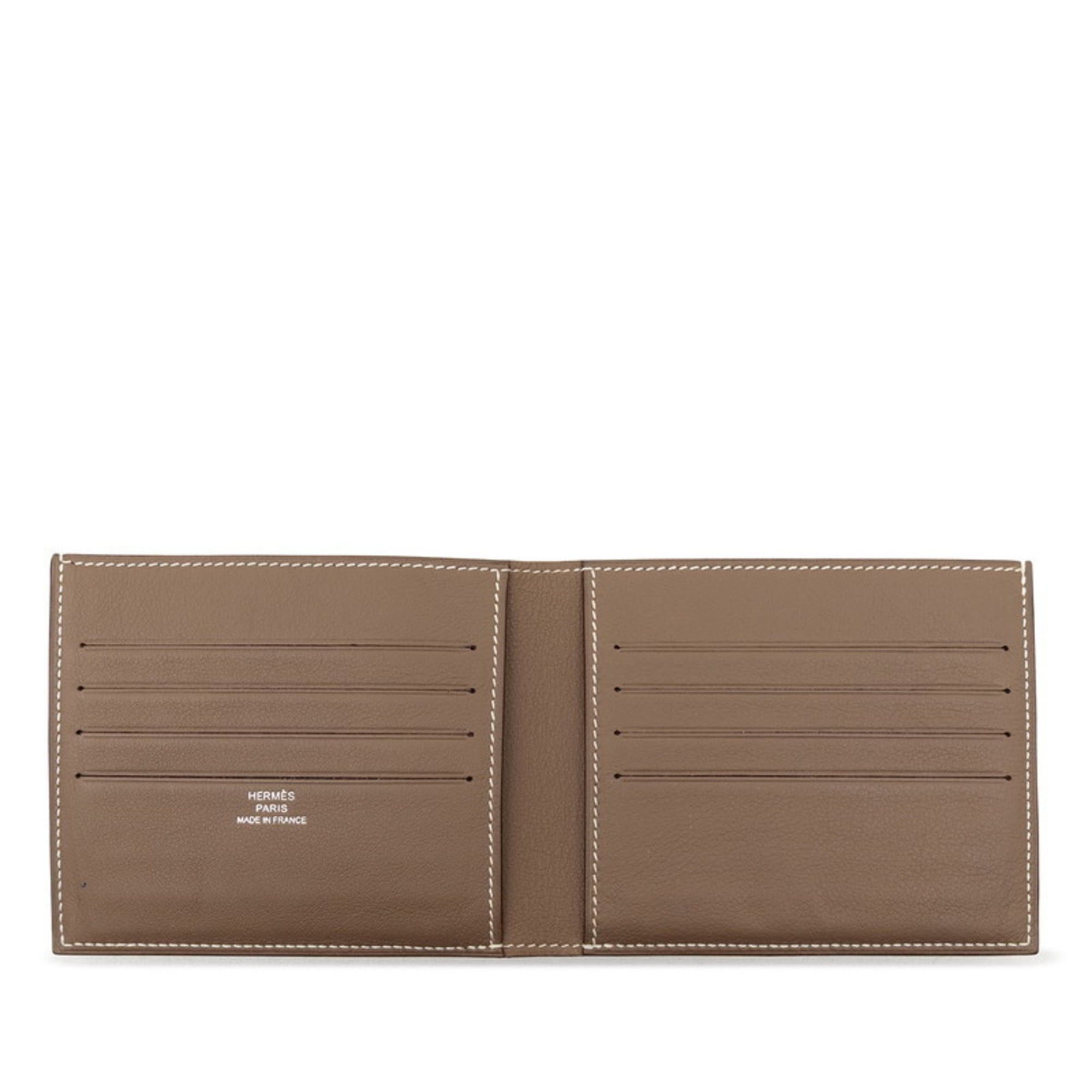 Hermes Hermes Hermès Citizen Twill Bifold Wallet in Etoupe Swift Leather for Women Size ONE SIZE - 4 Thumbnail