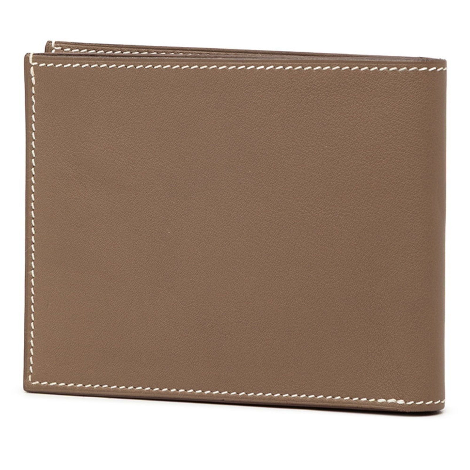 Hermes Hermes Hermès Citizen Twill Bifold Wallet in Etoupe Swift Leather for Women Size ONE SIZE - 2 Thumbnail