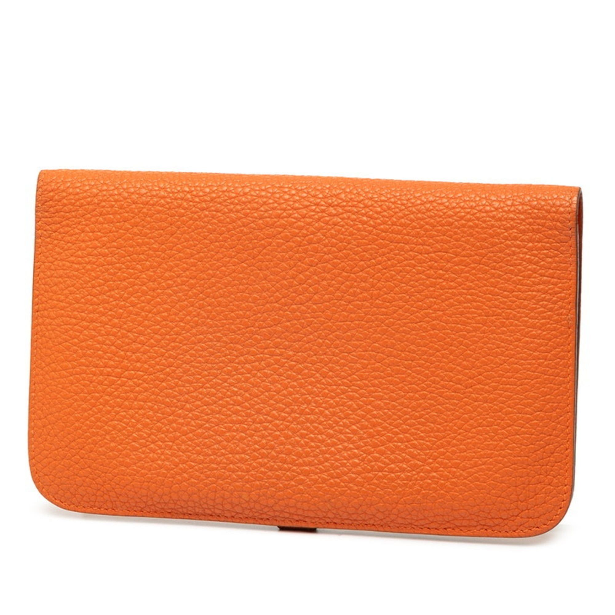 Hermes Hermes Dogon GM Long Wallet Orange Togo Women's HERMES Size ONE SIZE - 2 Thumbnail