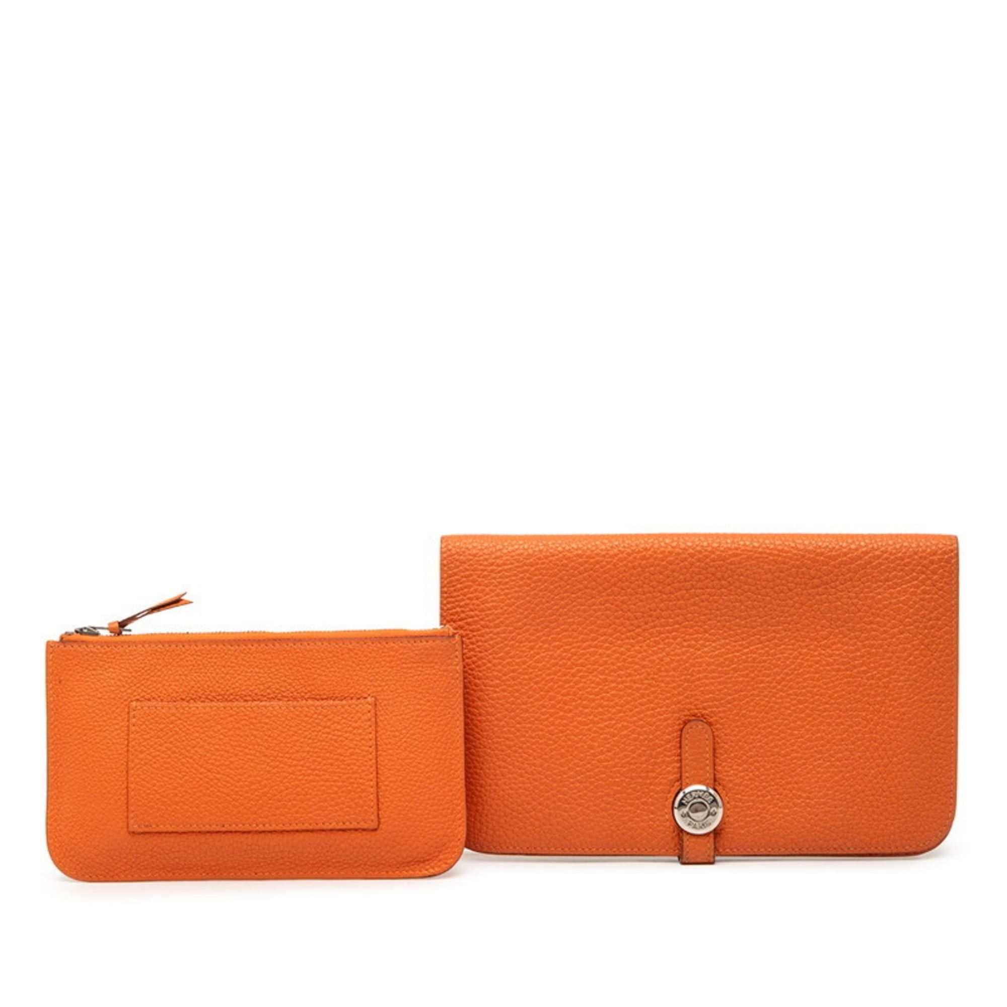 Hermes Hermes Dogon GM Long Wallet Orange Togo Women's HERMES Size ONE SIZE - 9 Thumbnail
