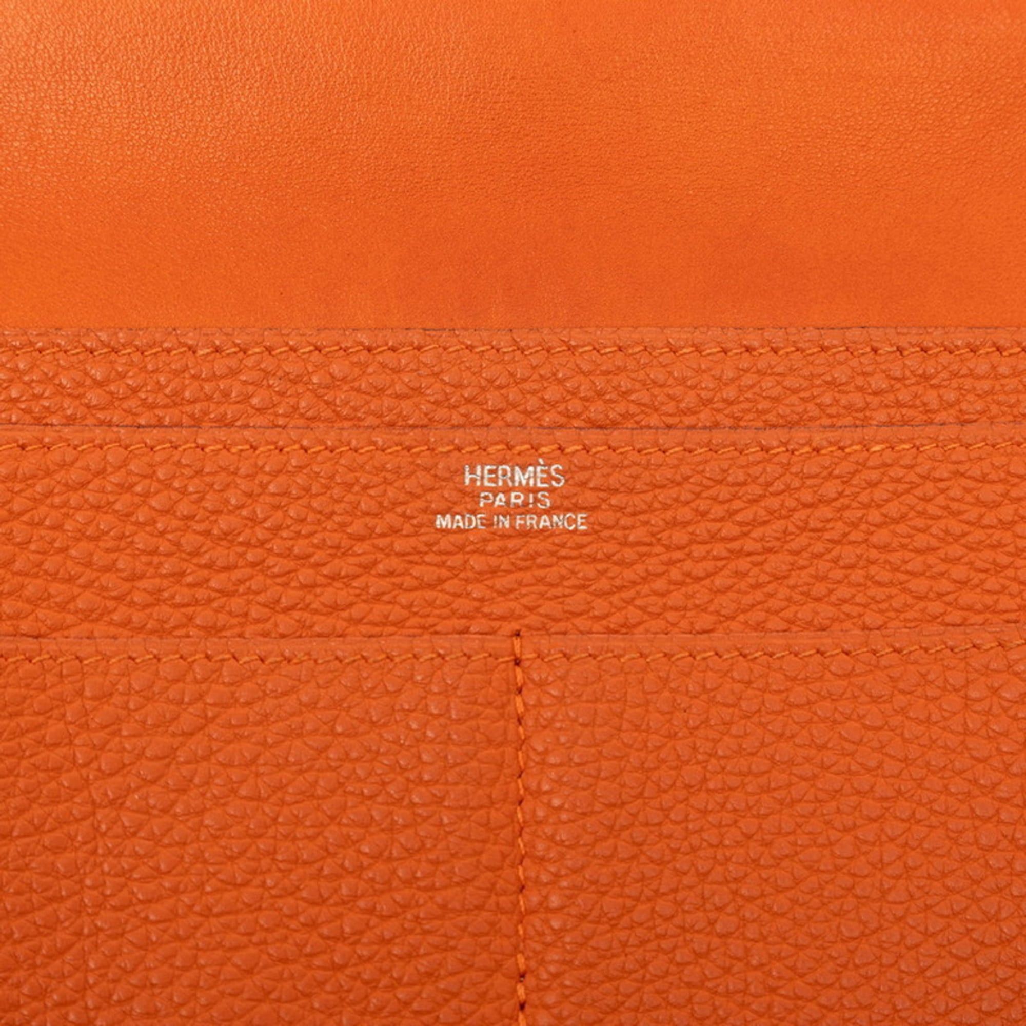 Hermes Hermes Dogon GM Long Wallet Orange Togo Women's HERMES Size ONE SIZE - 8 Thumbnail