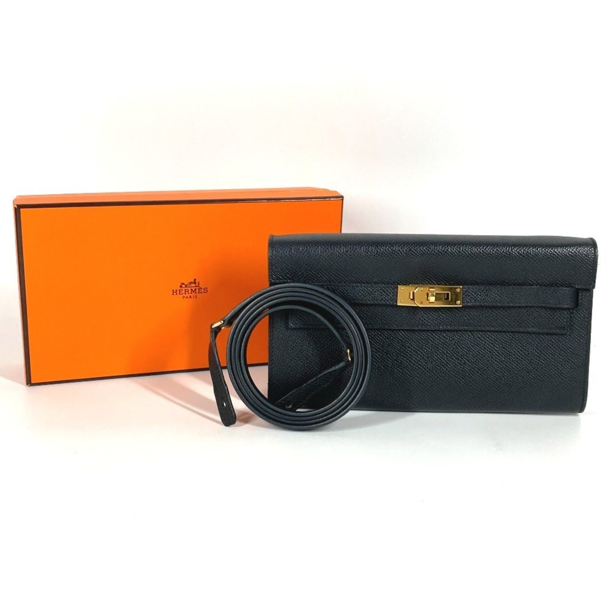 Hermes HERMES Hermès Shoulder Wallet Kelly Long To-Go Bag Pochette Epson Men's Women's Black Size ONE SIZE - 2 Thumbnail