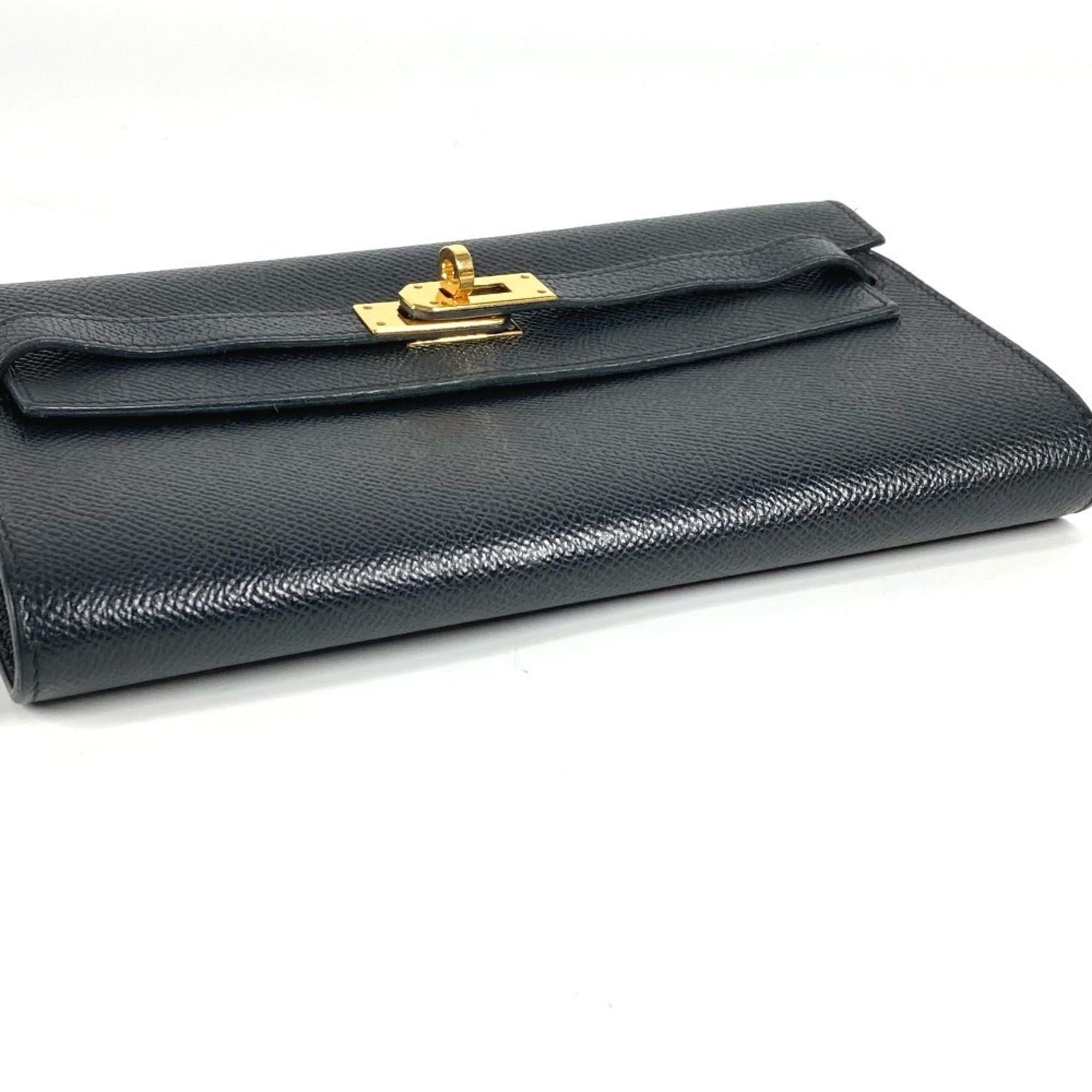 Hermes HERMES Hermès Shoulder Wallet Kelly Long To-Go Bag Pochette Epson Men's Women's Black Size ONE SIZE - 8 Thumbnail