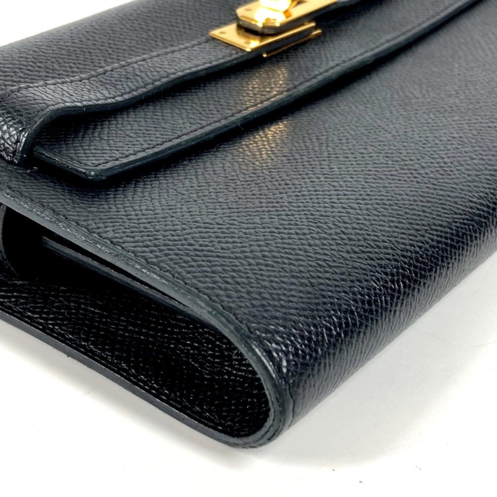Hermes HERMES Hermès Shoulder Wallet Kelly Long To-Go Bag Pochette Epson Men's Women's Black Size ONE SIZE - 7 Thumbnail