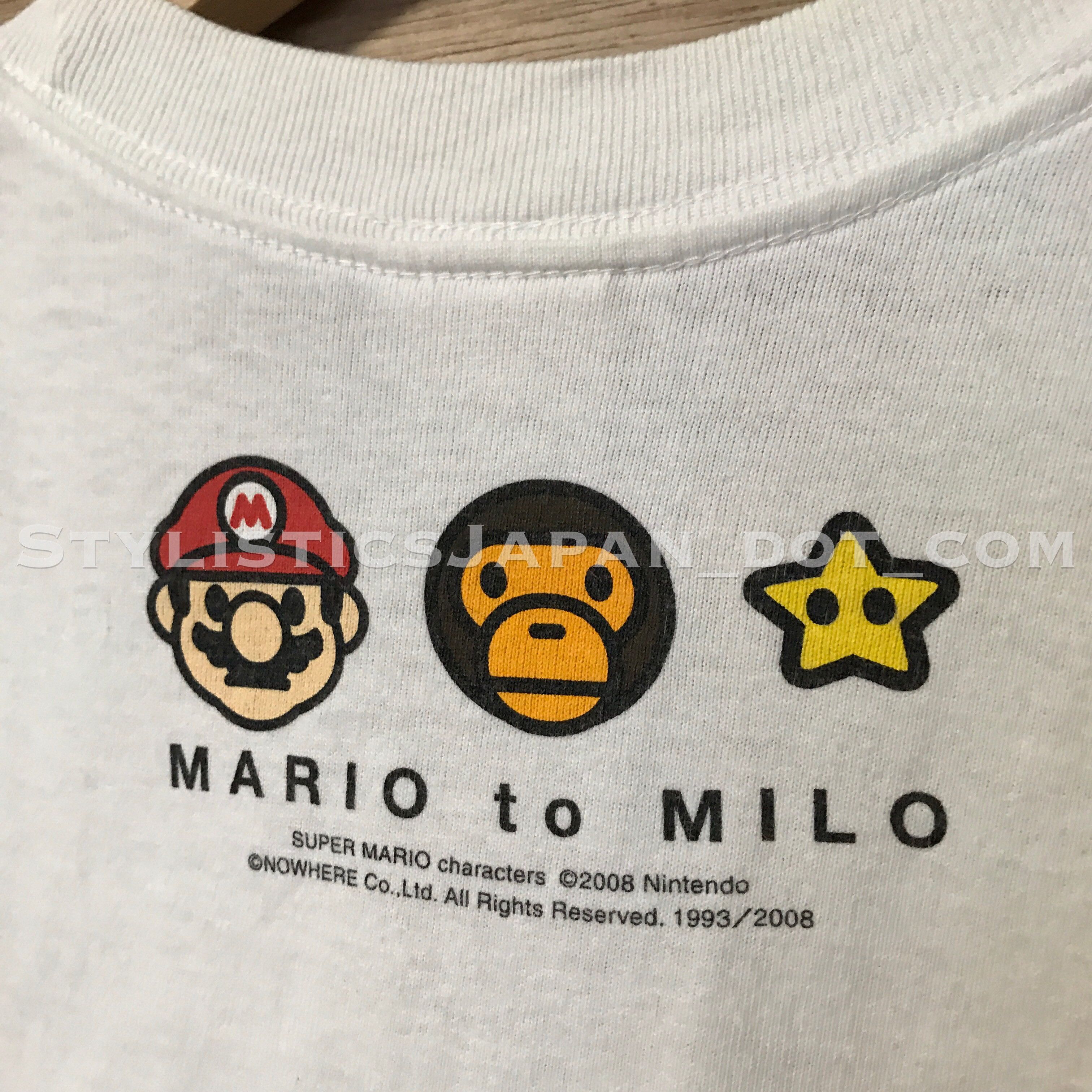 Bape A Bathing Ape Bape Baby Milo x Mario Tee White S | Grailed