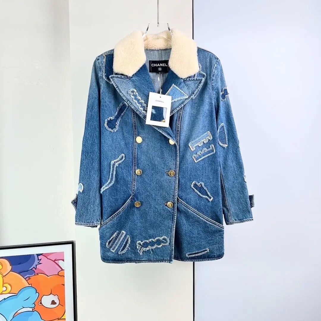 Chanel Chanel Egypt Collection Denim Shearling Jacket Size S / US 4 / IT 40 - 4 Thumbnail
