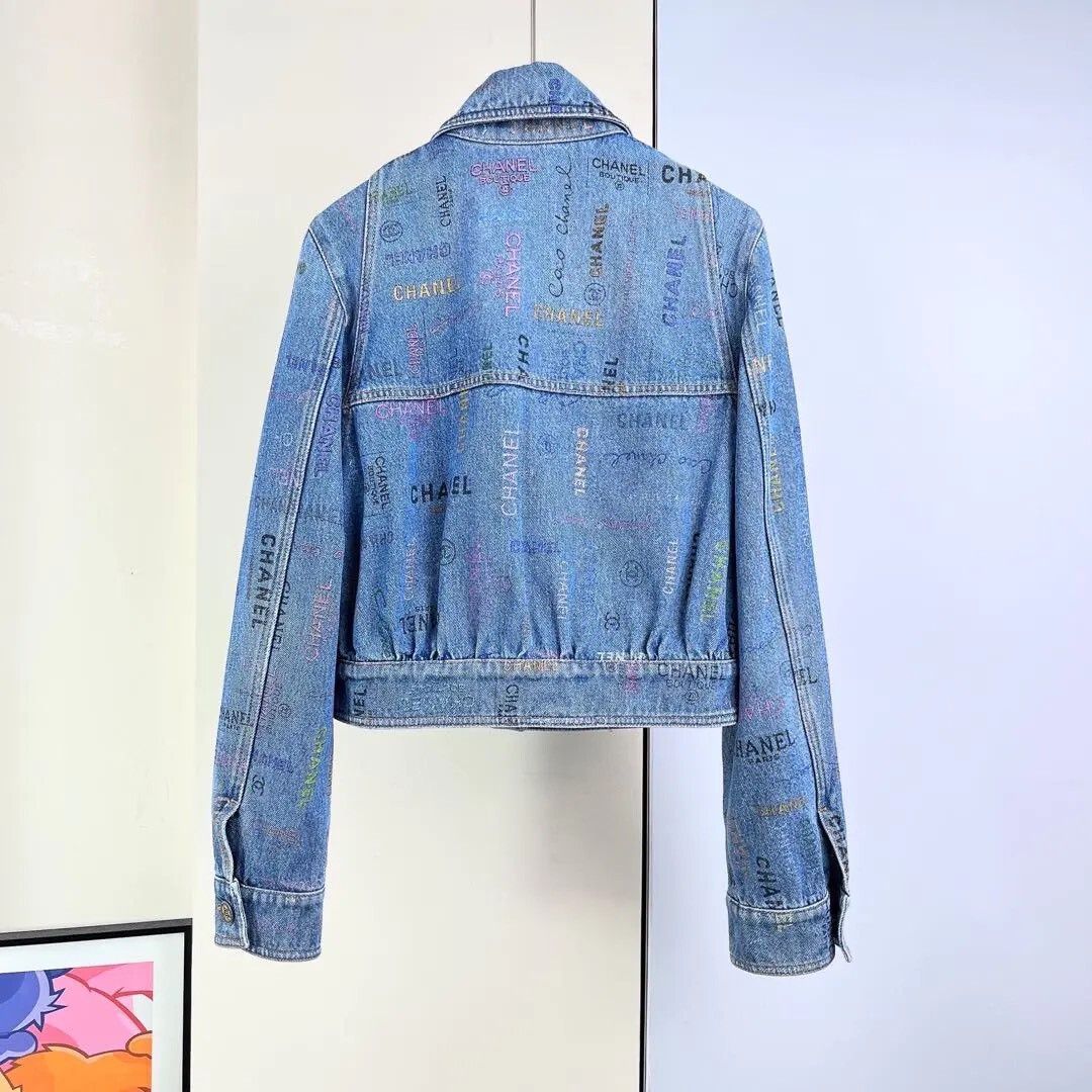 Chanel Chanel 22P Logo Denim Jacket Size XXS / US 00 / IT 34 - 3 Thumbnail