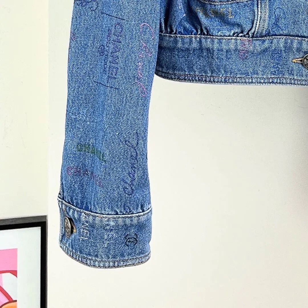 Chanel Chanel 22P Logo Denim Jacket Size XXS / US 00 / IT 34 - 5 Thumbnail