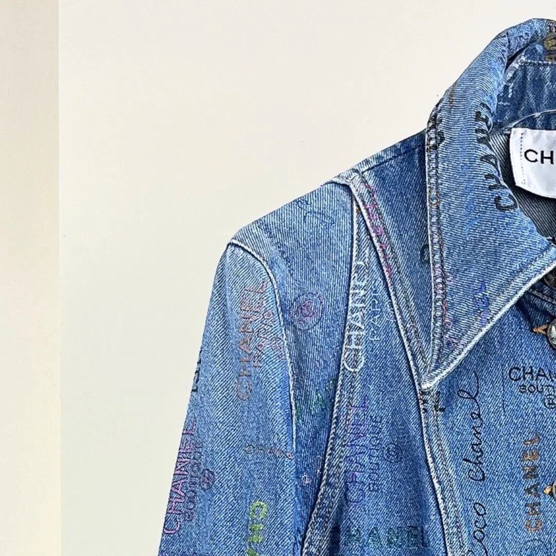Chanel Chanel 22P Logo Denim Jacket Size XXS / US 00 / IT 34 - 4 Thumbnail