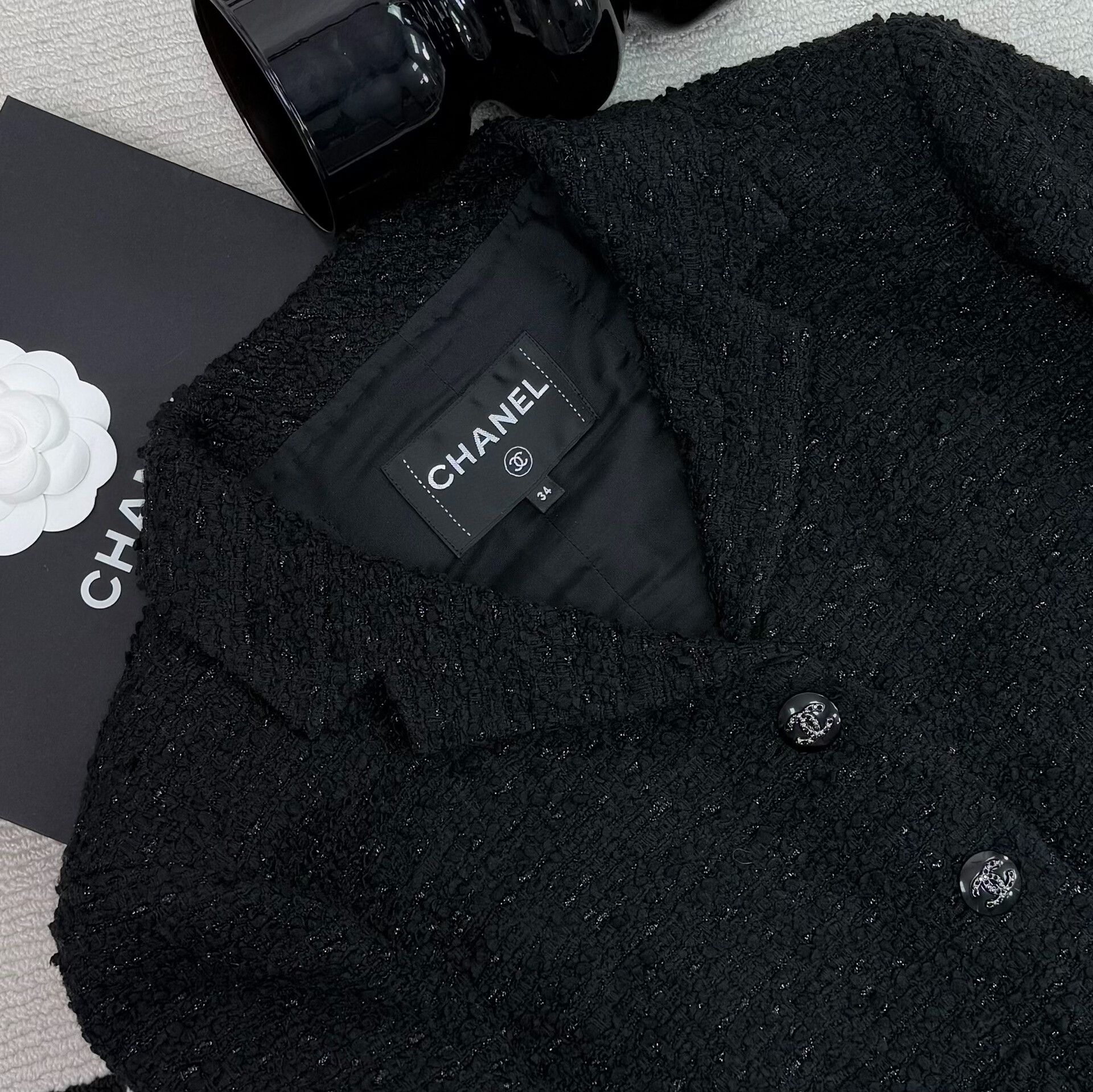 Chanel Chanel 21C Black Doll Collar Coat Size XXS / US 00 / IT 34 - 6 Thumbnail