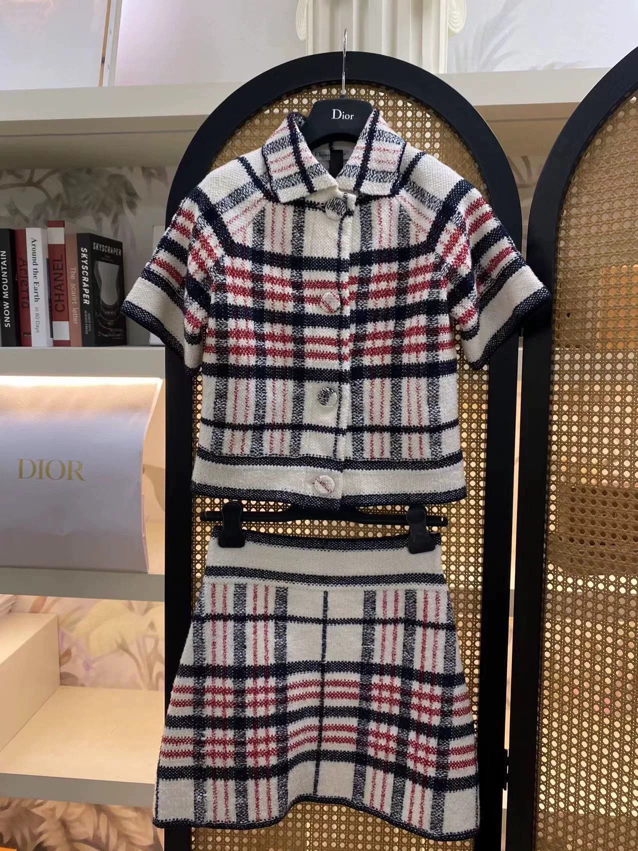 Dior Dior 22 Check Short-Sleeve Jacket Suit Size XS / US 0-2 / IT 36-38 - 5 Thumbnail