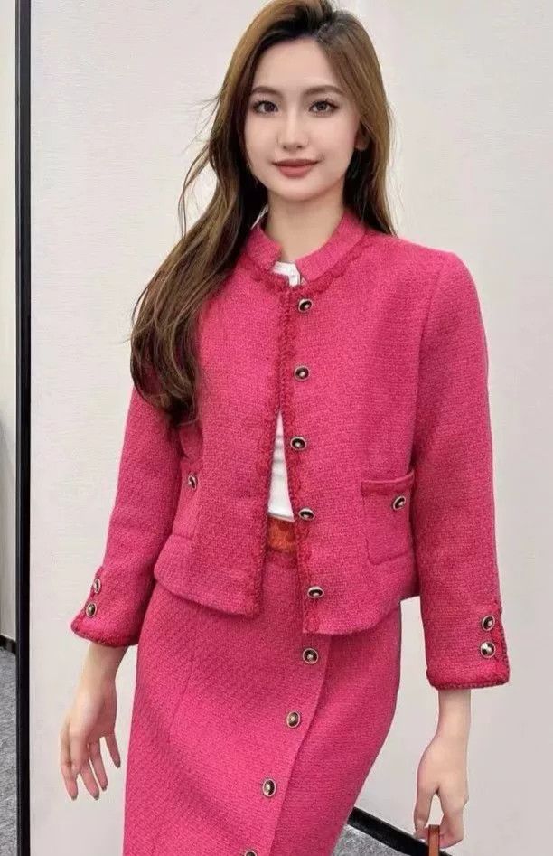 Chanel Chanel 24A Dragon Fruit Wool Tweed Jacket Size S / US 4 / IT 40 - 2 Thumbnail