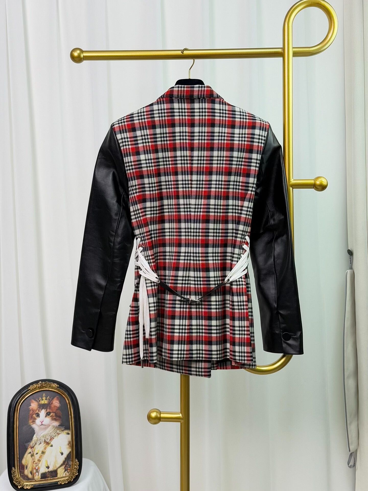 Louis Vuitton Louis Vuitton Check Leather Panel Belted Coat Size XS / US 0-2 / IT 36-38 - 2 Thumbnail