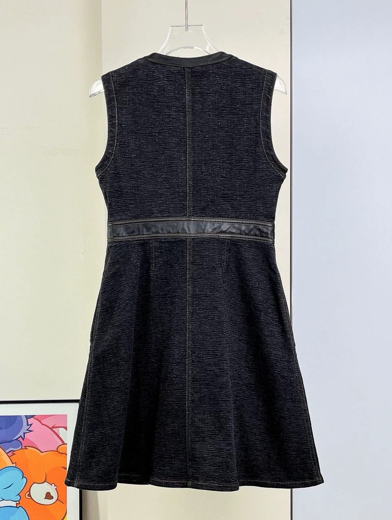 Louis Vuitton Louis Vuitton Black Gray Zip Denim Dress Size XS / US 0-2 / IT 36-38 - 3 Thumbnail