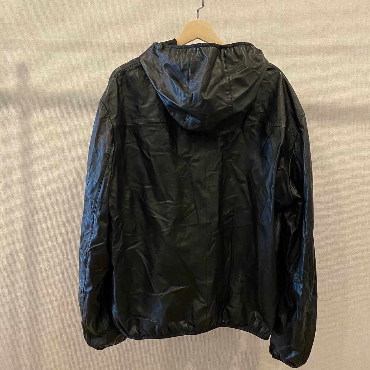 Axist AX Men's Black Hooded Leather Jacket Size US XL / EU 56 / 4 - 2 Thumbnail