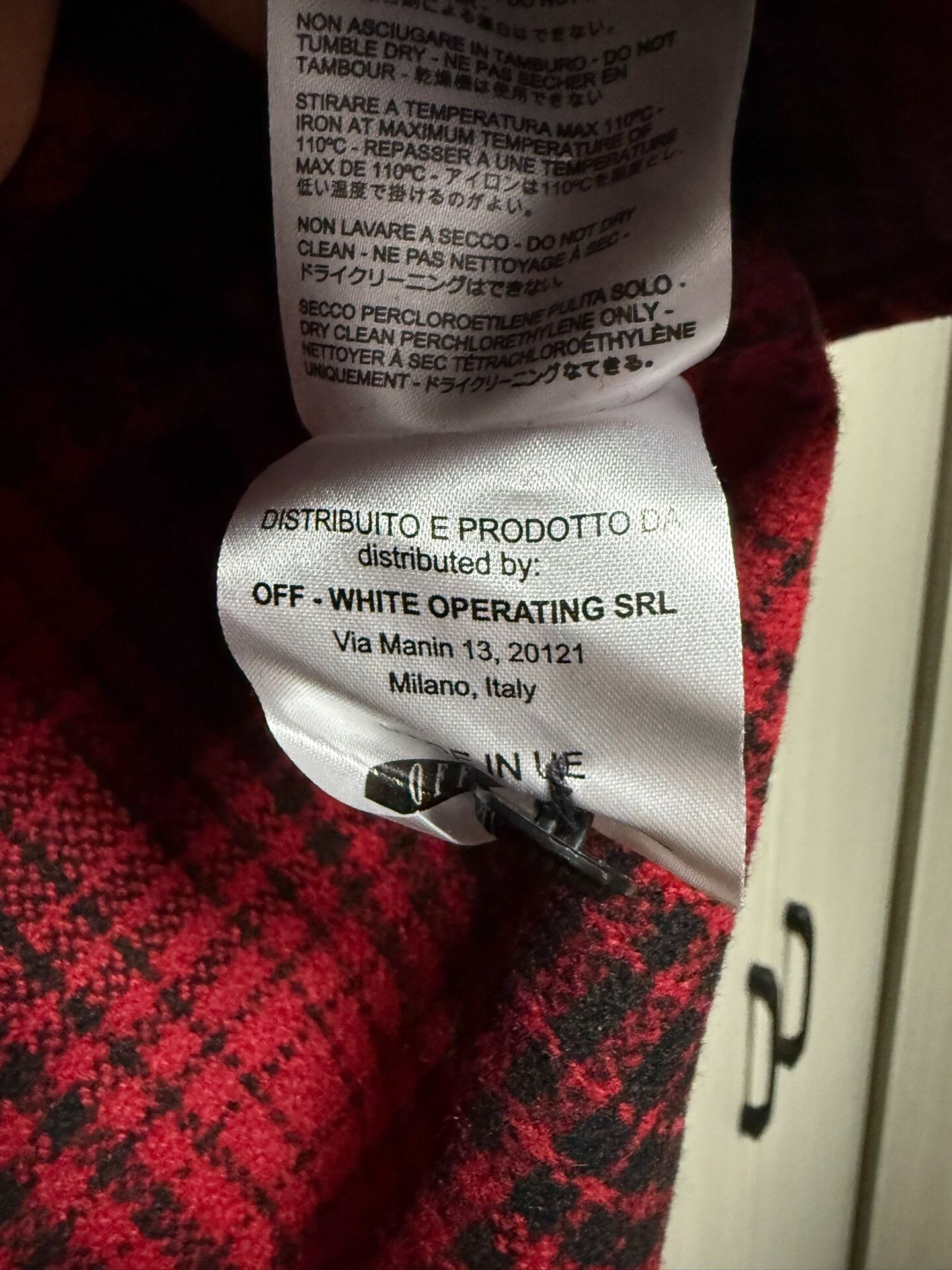 Off-White Off-White Black Red Plaid Jacket Size XXS / US 00 / IT 34 - 3 Thumbnail