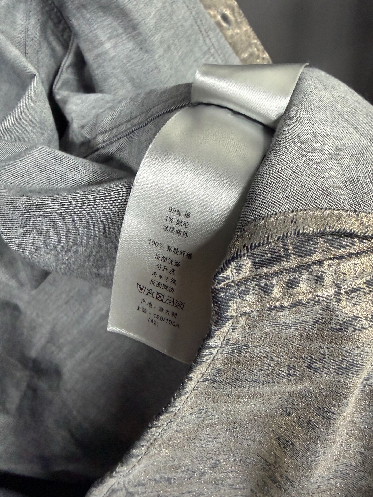 Dior Dior Silver Logo Denim Shirt Size US XS / EU 42 / 0 - 5 Thumbnail