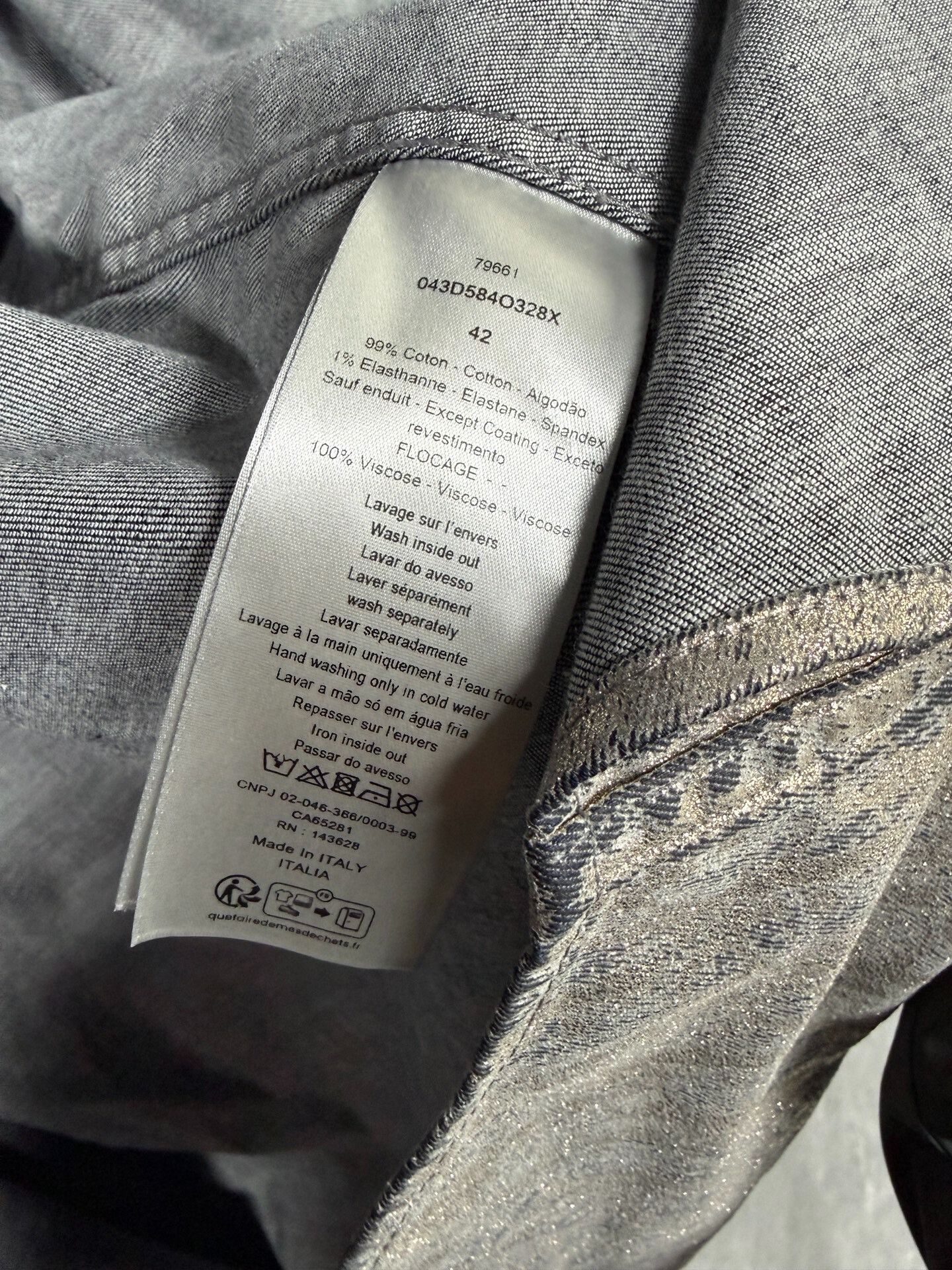 Dior Dior Silver Logo Denim Shirt Size US XS / EU 42 / 0 - 4 Thumbnail