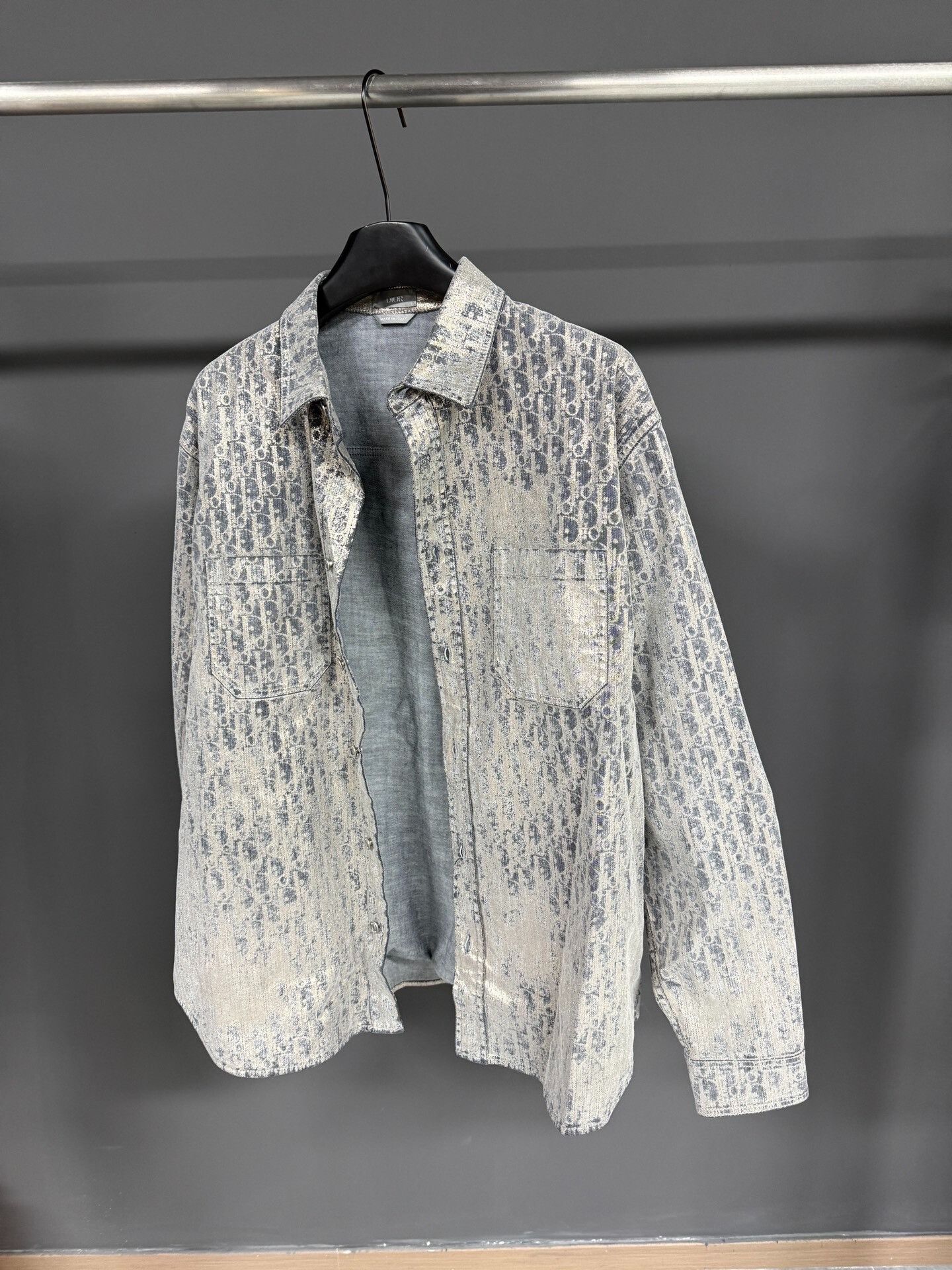 Dior Dior Silver Logo Denim Shirt Size US XS / EU 42 / 0 - 2 Thumbnail