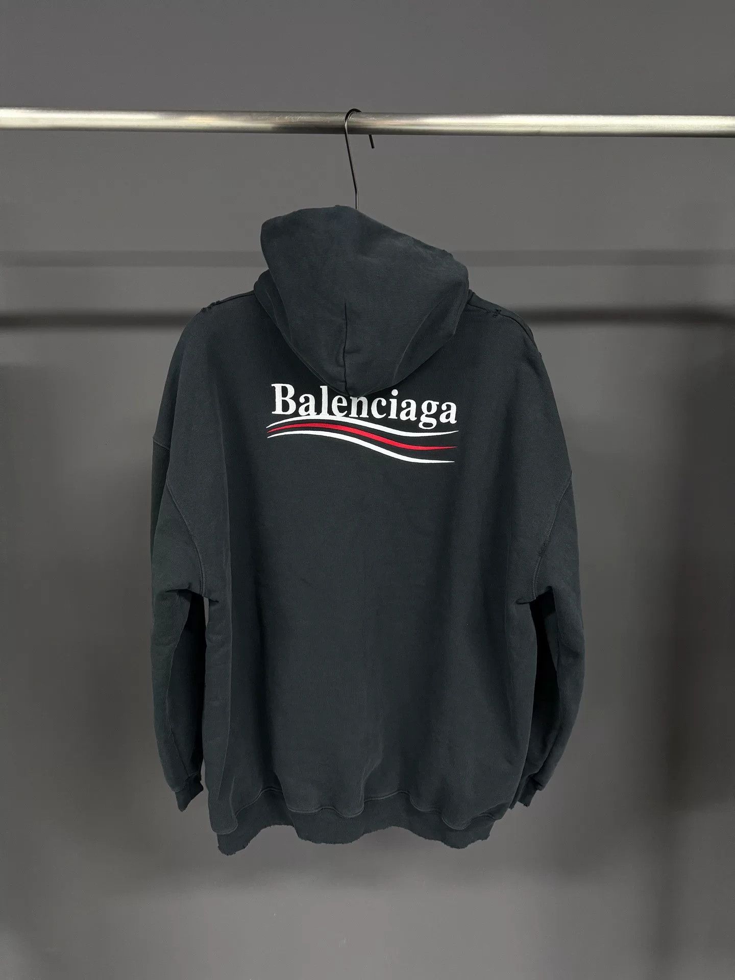 Balenciaga Balenciaga Coke Wave Embroidery Distressed Hoodie Size US S / EU 44-46 / 1 - 2 Thumbnail