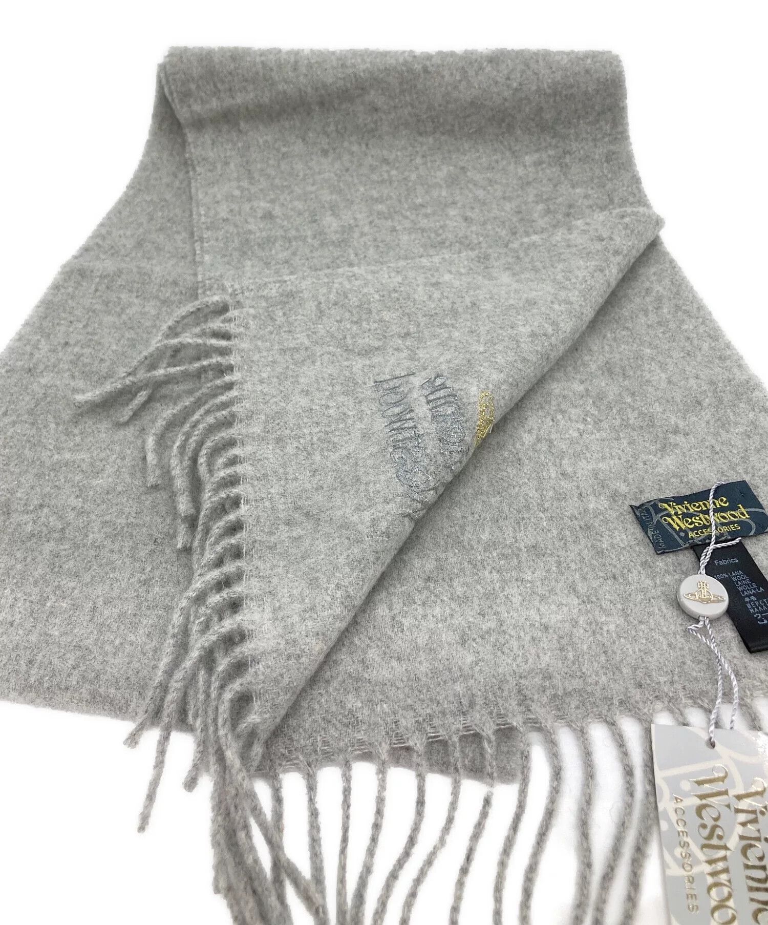 Vivienne Westwood Vivienne Westwood Gray Wool Scarf Size ONE SIZE - 2 Thumbnail