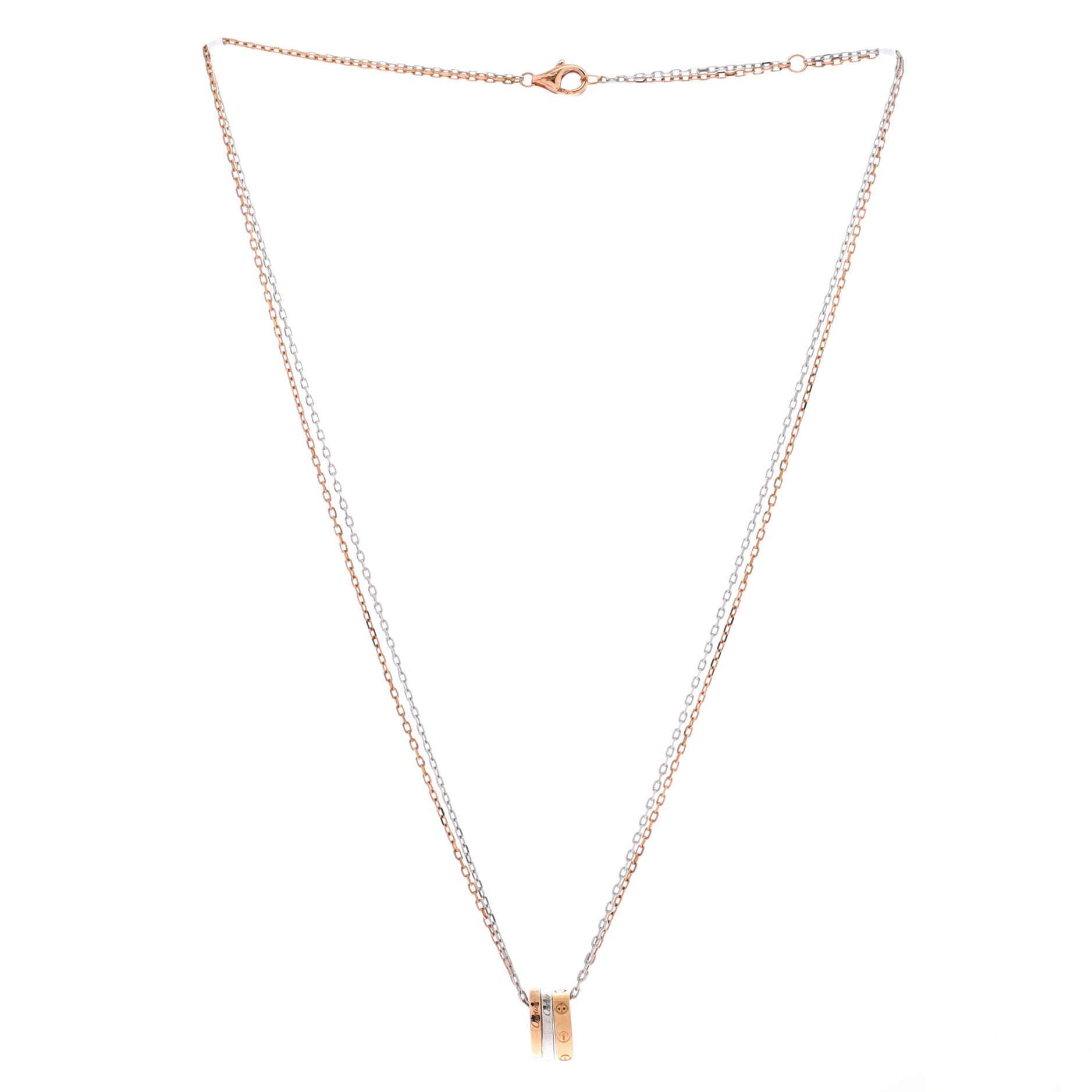 Cartier Love 3 Ring Pendant Necklace Size ONE SIZE - 2 Thumbnail