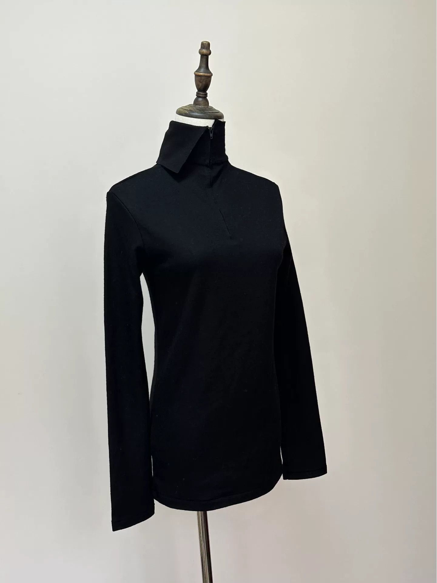 Yohji Yamamoto Yohji Yamamoto Black Wool Irregular Collar Top Size M / US 6-8 / IT 42-44 - 4 Thumbnail