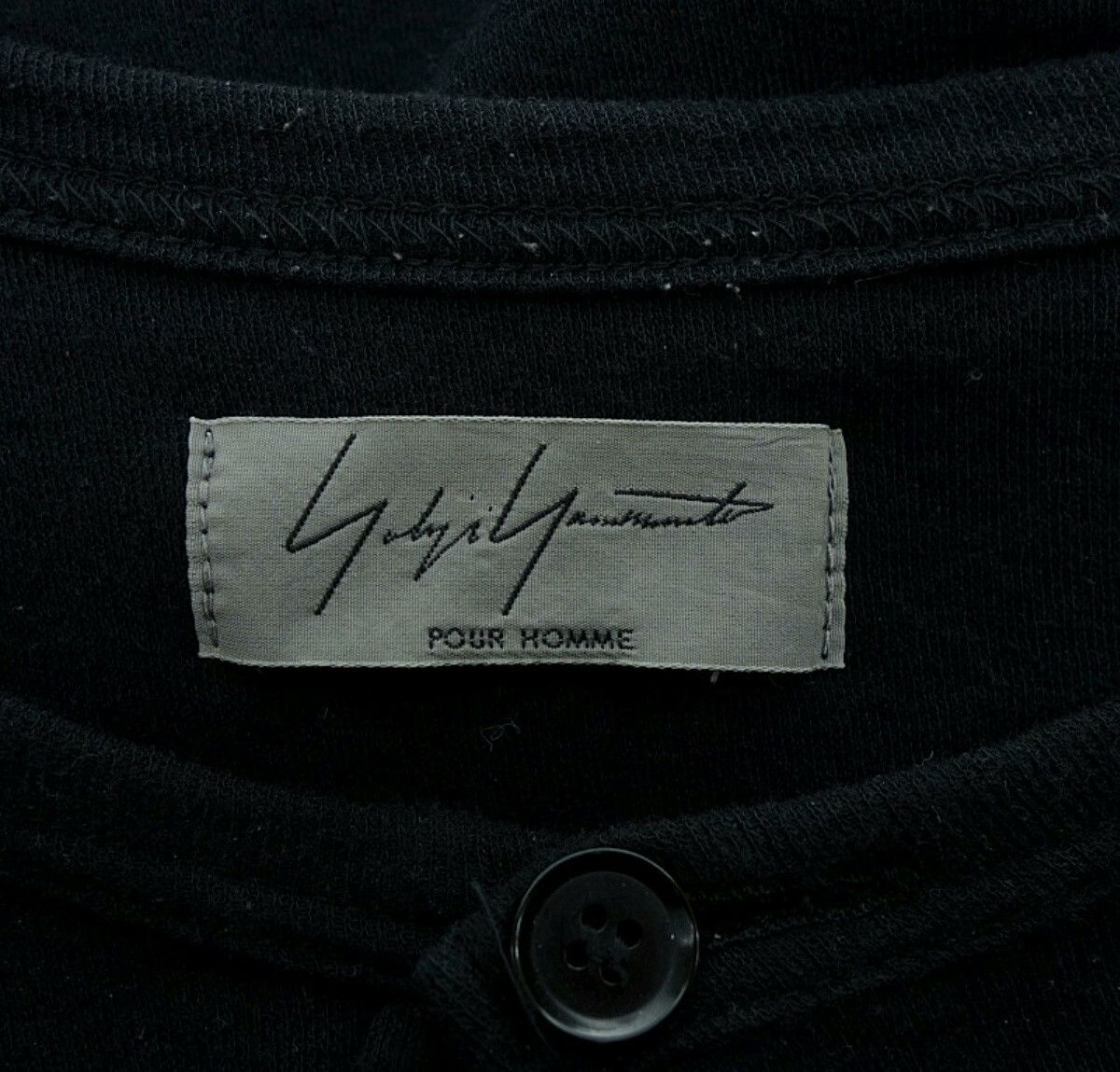 Yohji Yamamoto YOHJI YAMAMOTO 12SS Men's Black Cotton Henley Knit Size US L / EU 52-54 / 3 - 5 Thumbnail