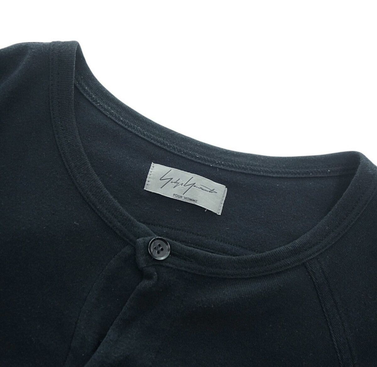 Yohji Yamamoto YOHJI YAMAMOTO 12SS Men's Black Cotton Henley Knit Size US L / EU 52-54 / 3 - 3 Thumbnail