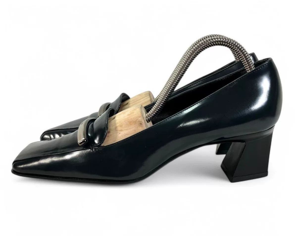 Prada Prada Leather High Heels Gray Size US 4 / IT 34 - 2 Thumbnail