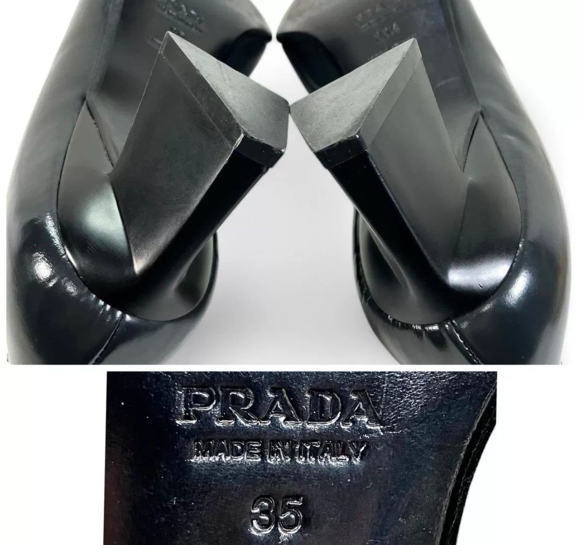 Prada Prada Leather High Heels Gray Size US 4 / IT 34 - 7 Thumbnail