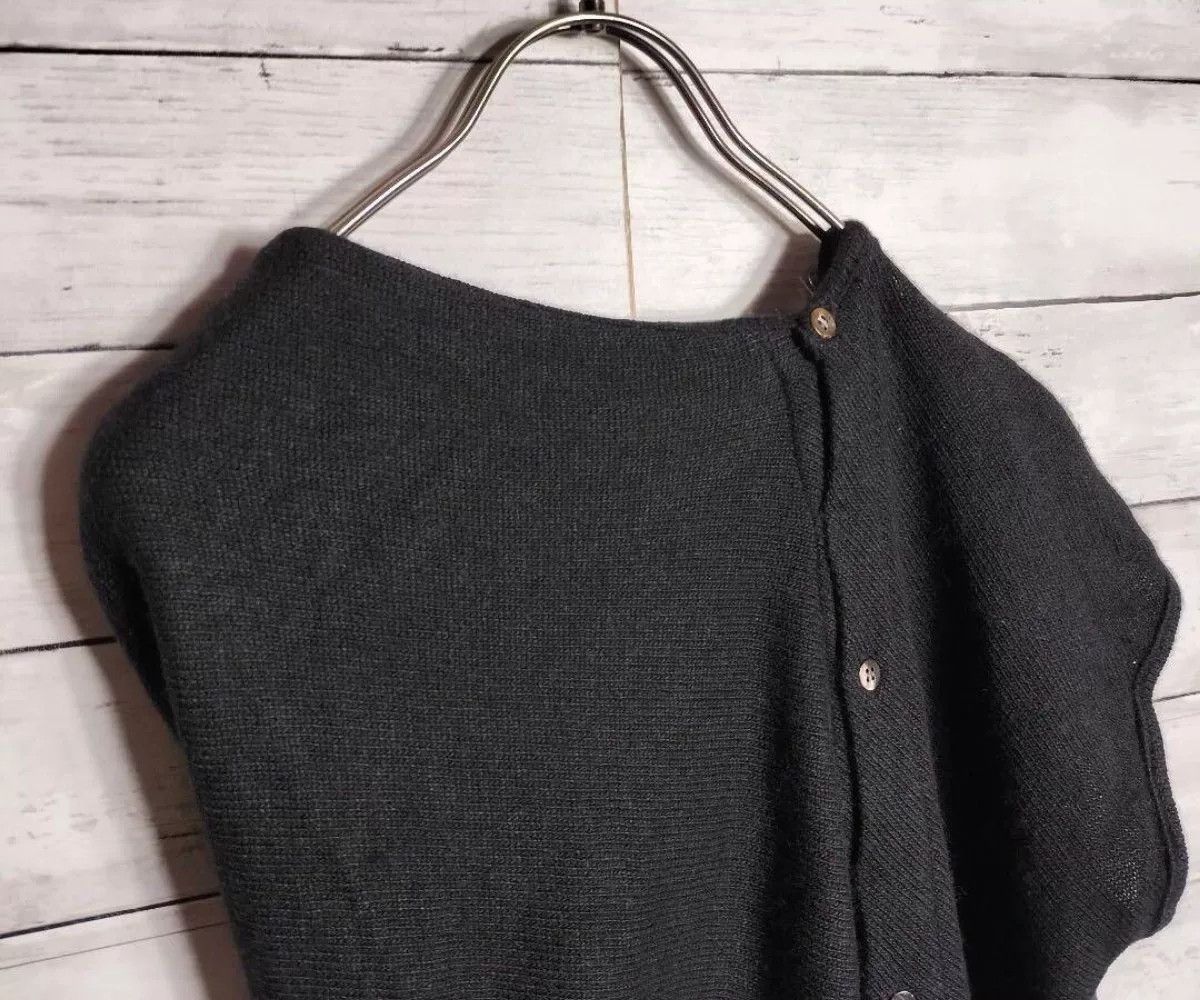 Yohji Yamamoto Y's Yohji Yamamoto Asymmetric Off-Shoulder Knit Cardigan Size L / US 10 / IT 46 - 4 Thumbnail