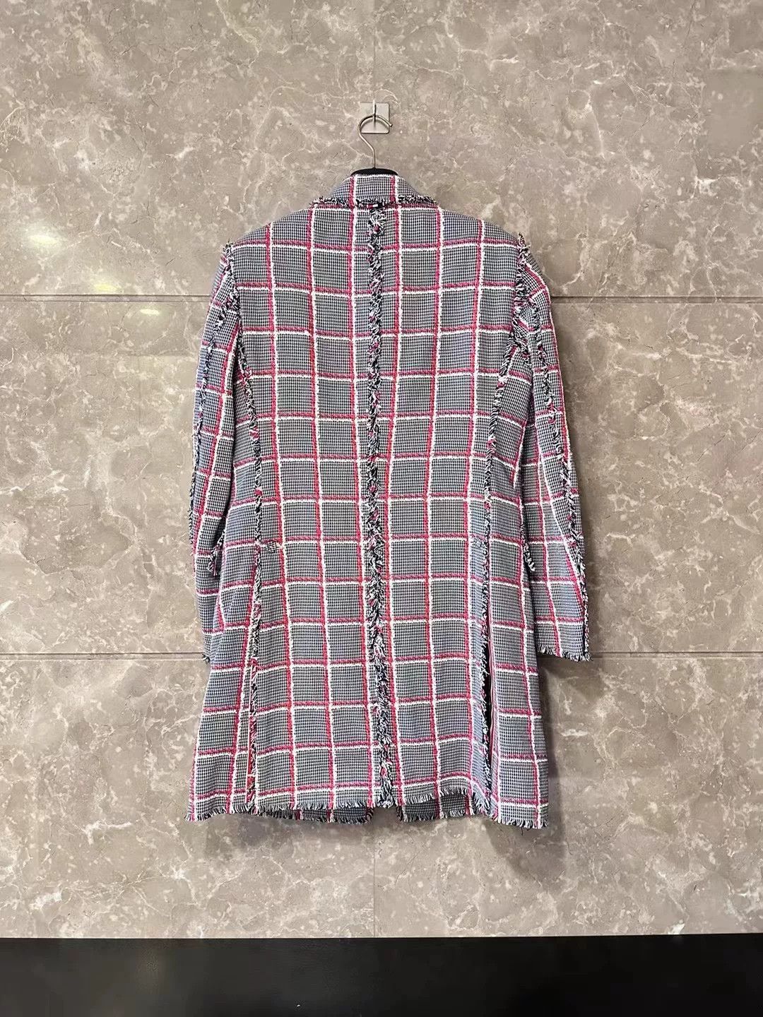 Thom Browne Thom Browne Red White Plaid Knit Coat Size US S / EU 44-46 / 1 - 2 Thumbnail