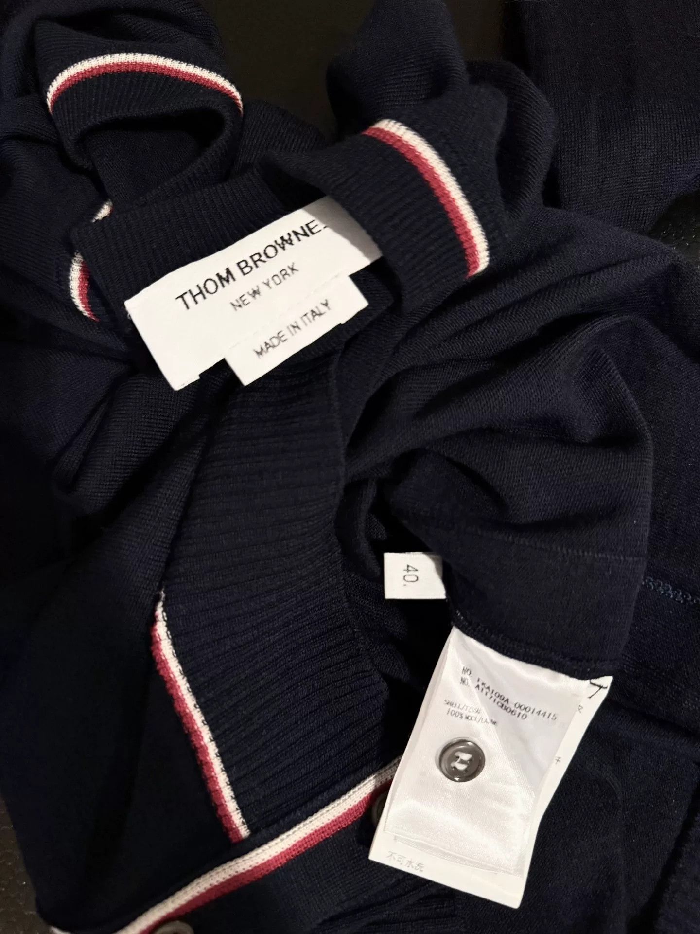Thom Browne Thom Browne Dark Blue Stripe Lightweight Knit Size US XXS / EU 40 - 3 Thumbnail