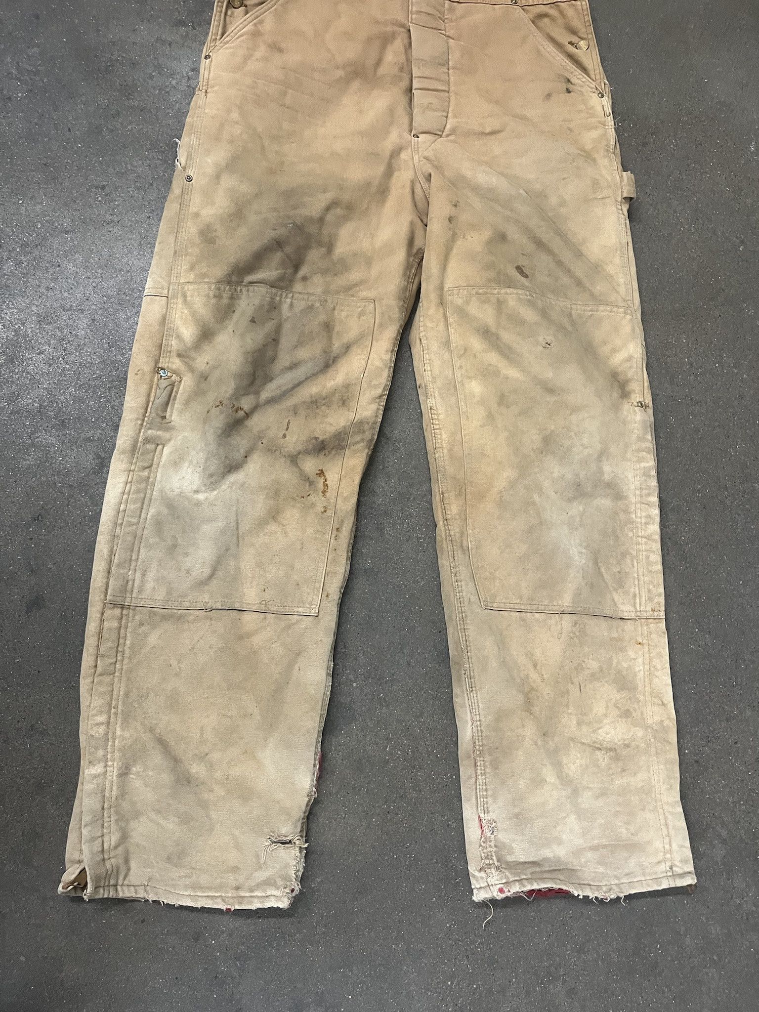 Carhartt × Vintage Vintager 1990s Carhartt Quilted Distressed Canvas Overalls Size L Size US L / EU 52-54 / 3 - 3 Thumbnail