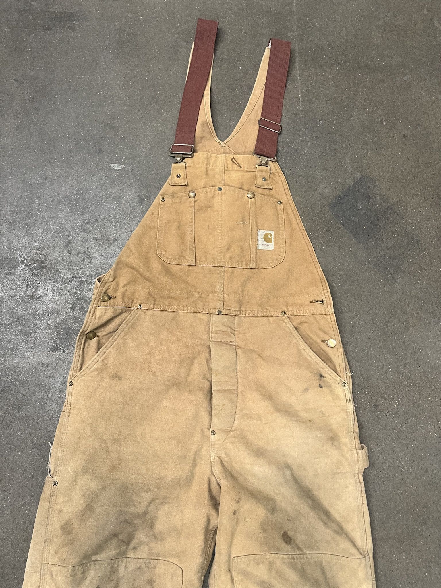Carhartt × Vintage Vintager 1990s Carhartt Quilted Distressed Canvas Overalls Size L Size US L / EU 52-54 / 3 - 2 Thumbnail