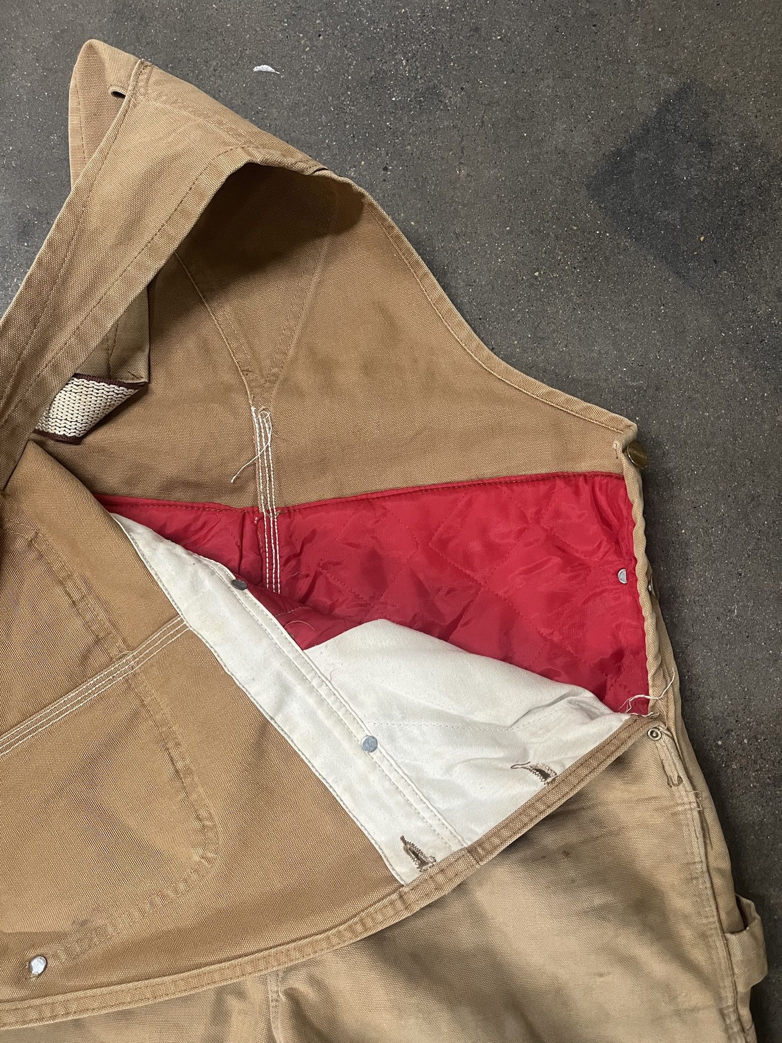 Carhartt × Vintage Vintager 1990s Carhartt Quilted Distressed Canvas Overalls Size L Size US L / EU 52-54 / 3 - 4 Thumbnail