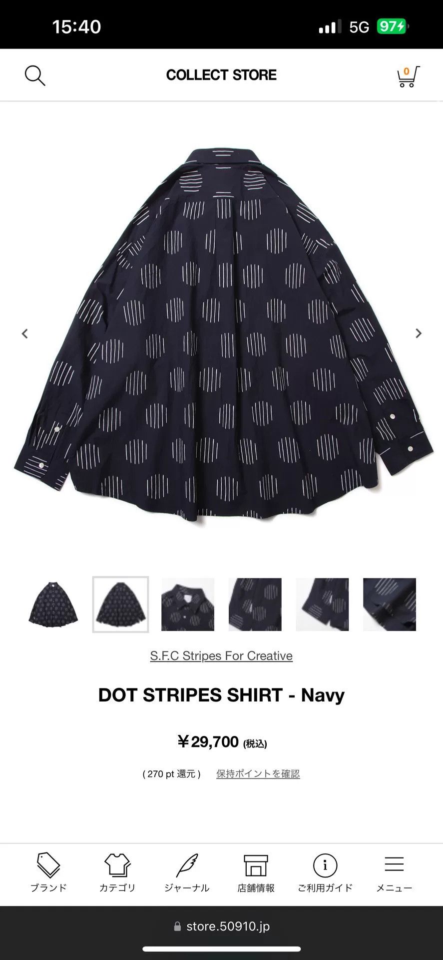 Japanese Brand SFC Dot Stripes Long Sleeve Shirt Size XS / US 0-2 / IT 36-38 - 2 Thumbnail