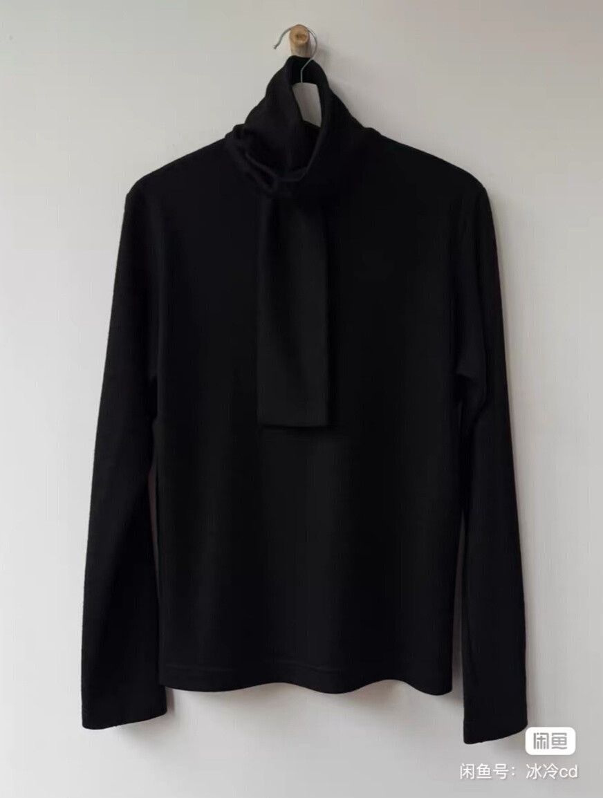 Yohji Yamamoto Yohji Yamamoto Wool Top with Scarf Detail Size M / US 6-8 / IT 42-44 - 6 Thumbnail