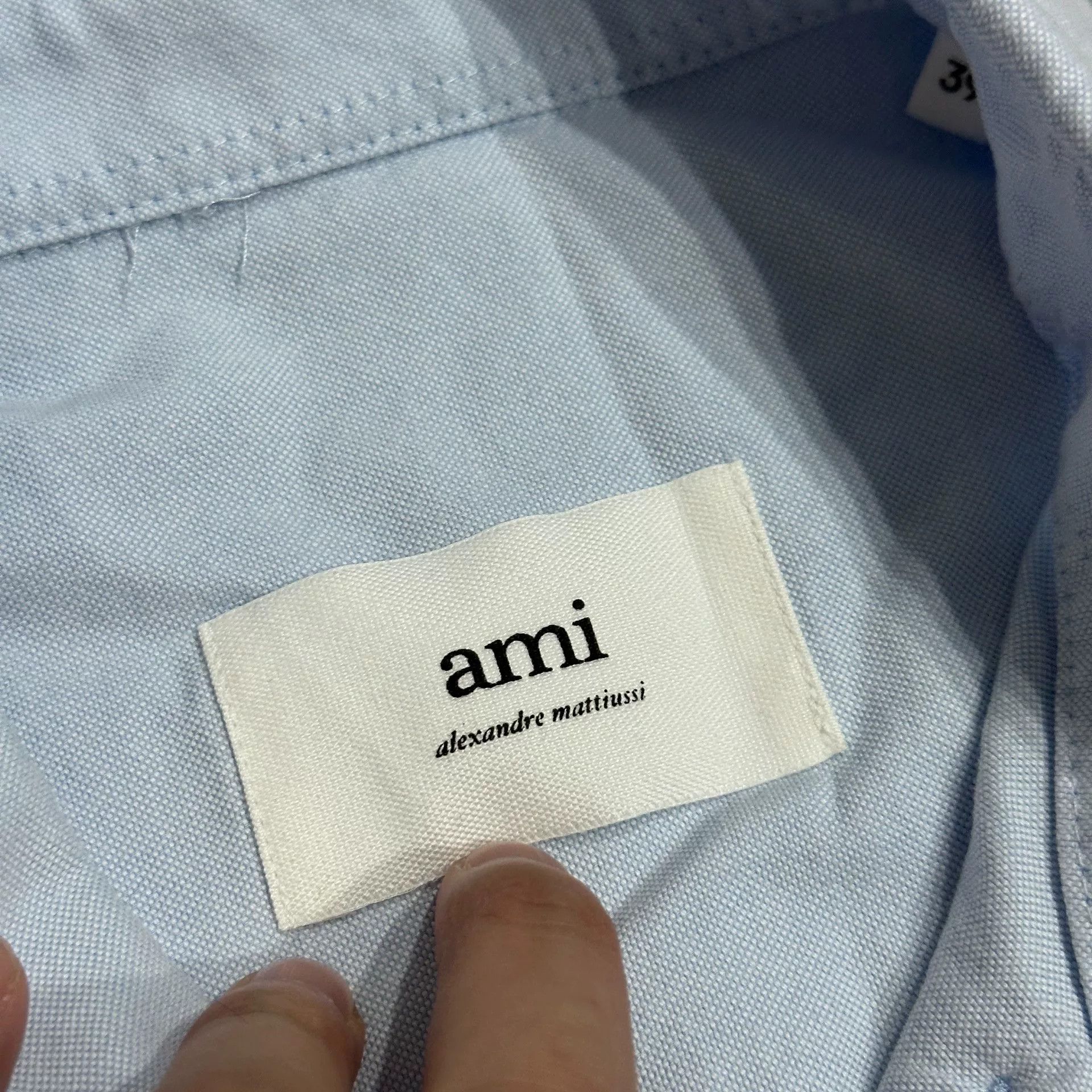 AMI AMI Paris Baby Blue Heart Embroidered Shirt Size US L / EU 52-54 / 3 - 3 Thumbnail