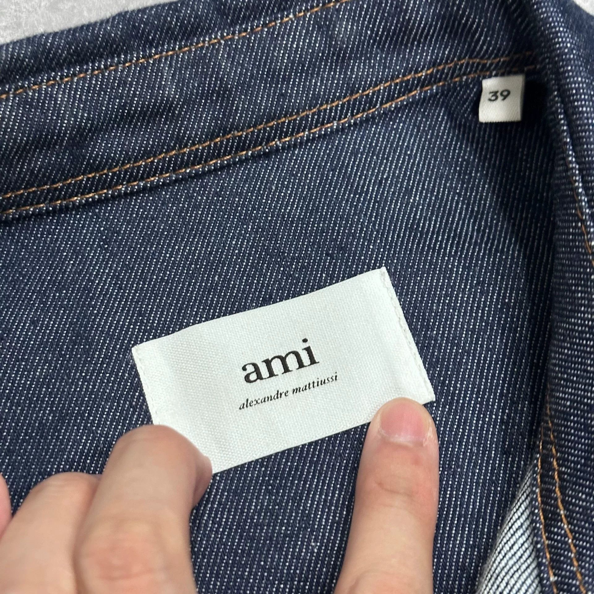 AMI AMI Paris Denim Heart Embroidered Shirt Jacket Size US XL / EU 56 / 4 - 4 Thumbnail