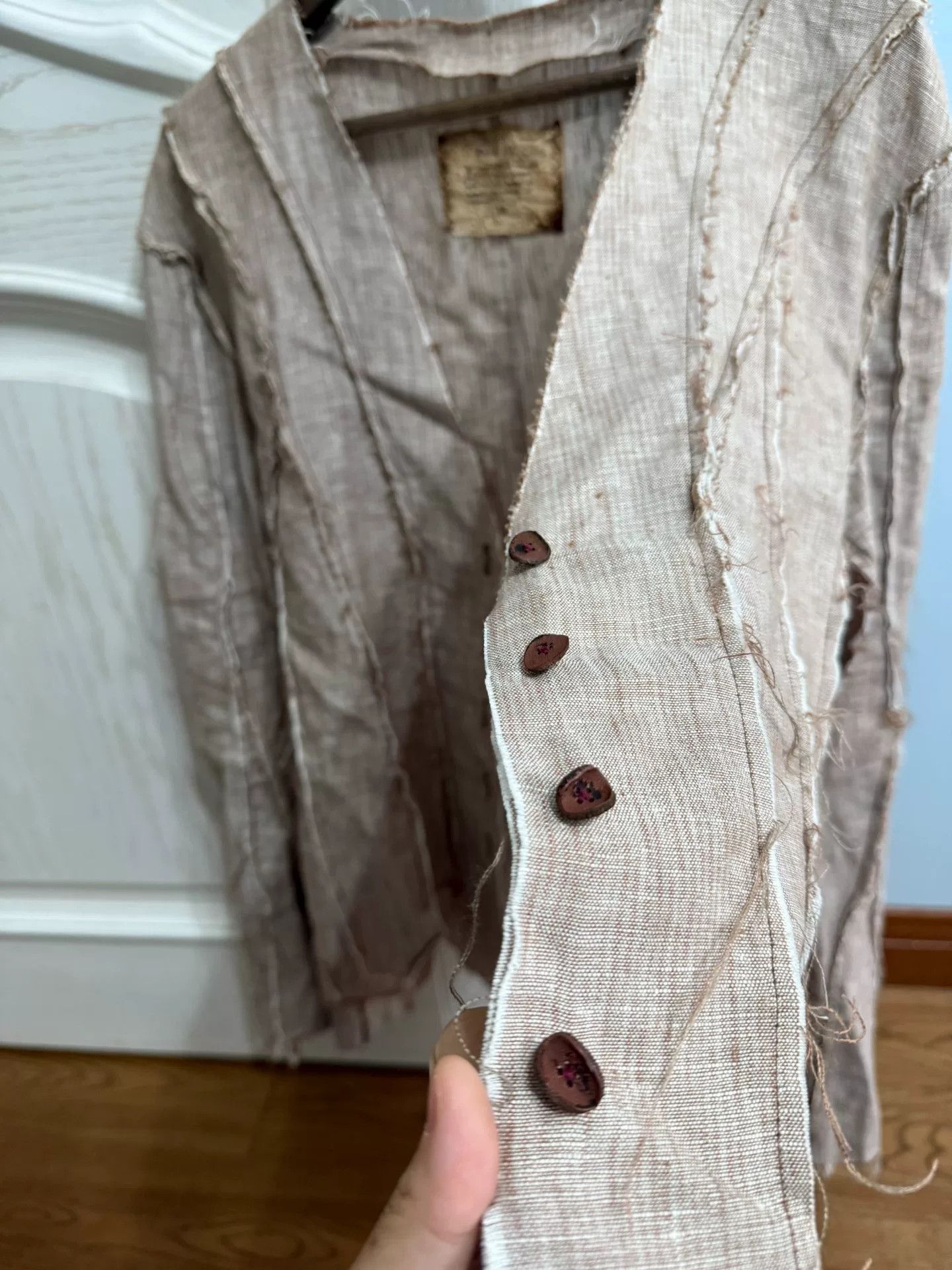Japanese Brand Elegant Beige Layered Women's Outerwear Size M / US 6-8 / IT 42-44 - 4 Thumbnail