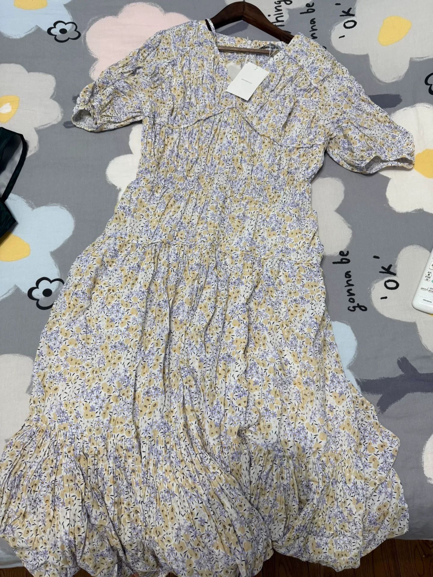 Japanese Brand Floral Dress by on&on in Yellow and Purple Size M / US 6-8 / IT 42-44 - 3 Thumbnail