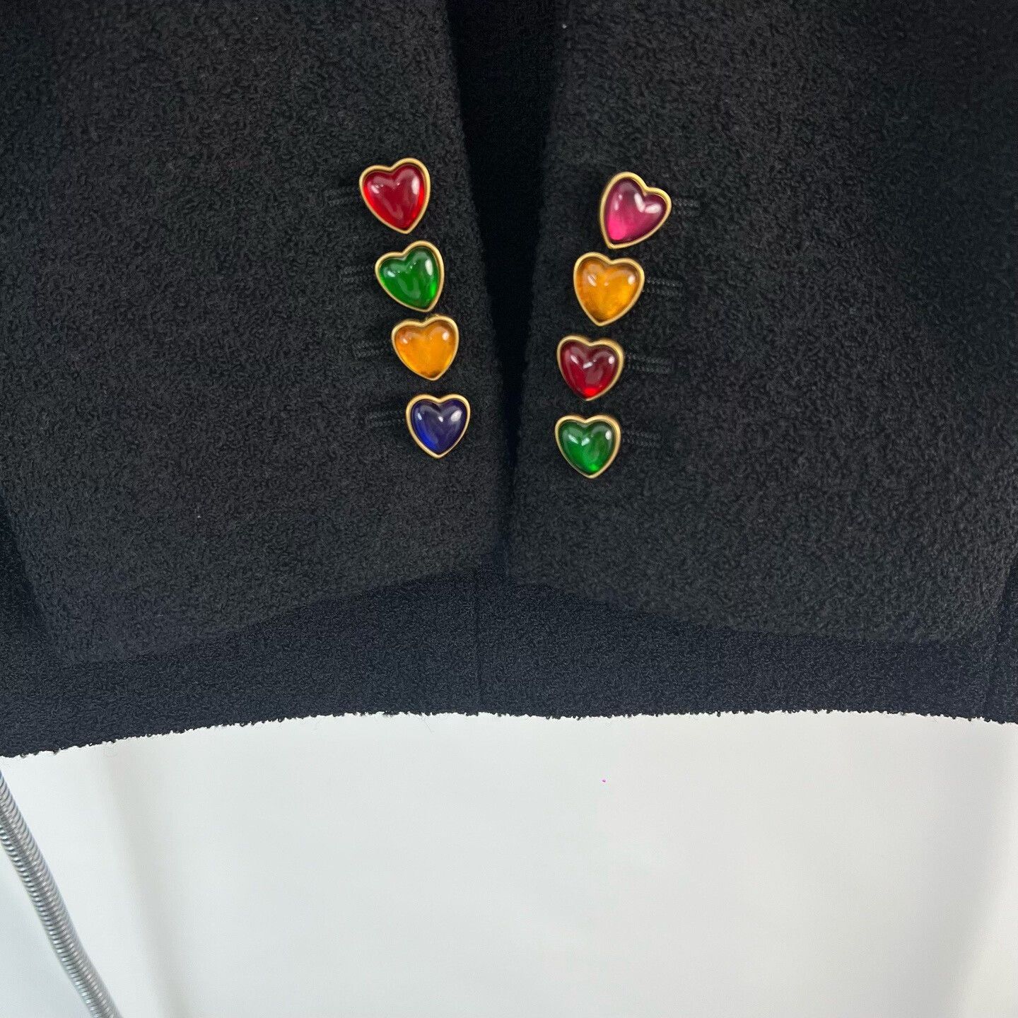 Saint Laurent Paris Saint Laurent Short Coat with Heart Gem Buttons Size S / US 4 / IT 40 - 5 Thumbnail