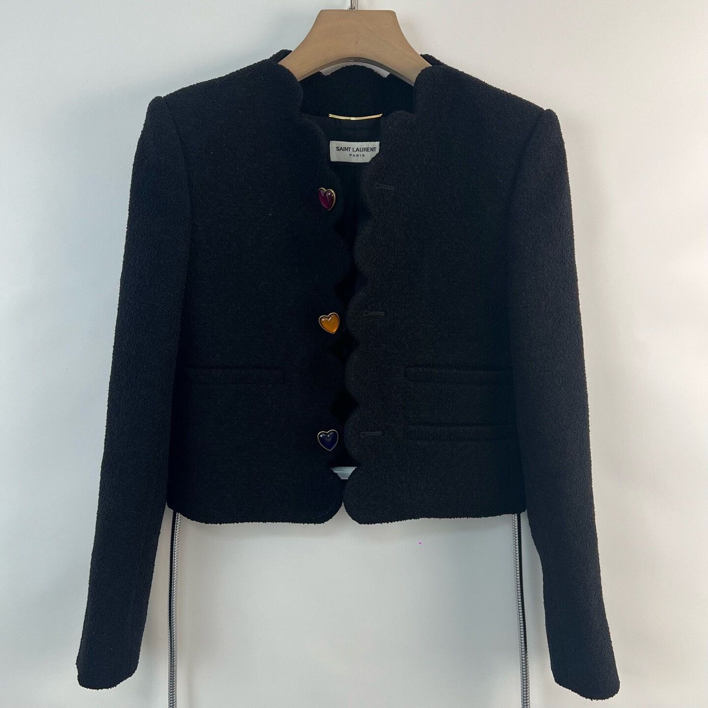 Saint Laurent Paris Saint Laurent Short Coat with Heart Gem Buttons Size S / US 4 / IT 40 - 2 Thumbnail