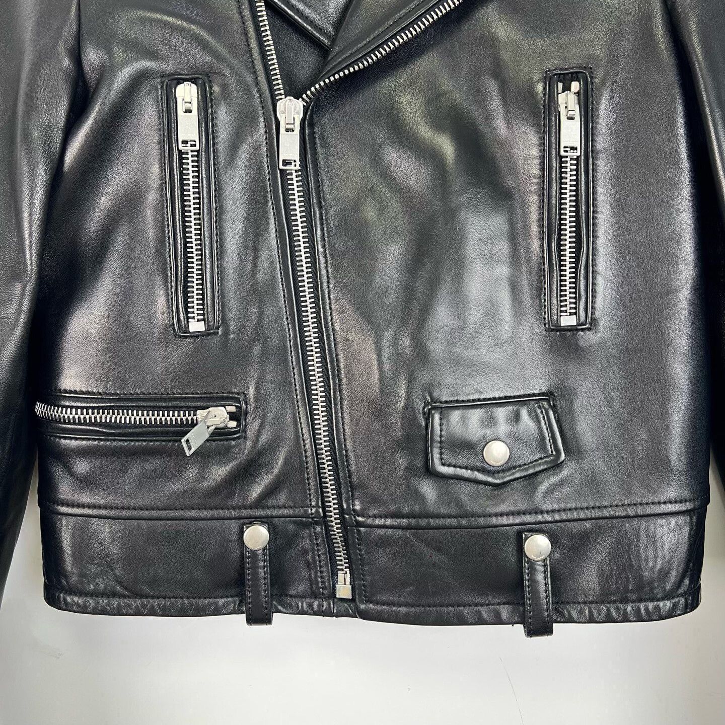 Saint Laurent Paris Saint Laurent Classic Biker Sheepskin Jacket Size S / US 4 / IT 40 - 6 Thumbnail